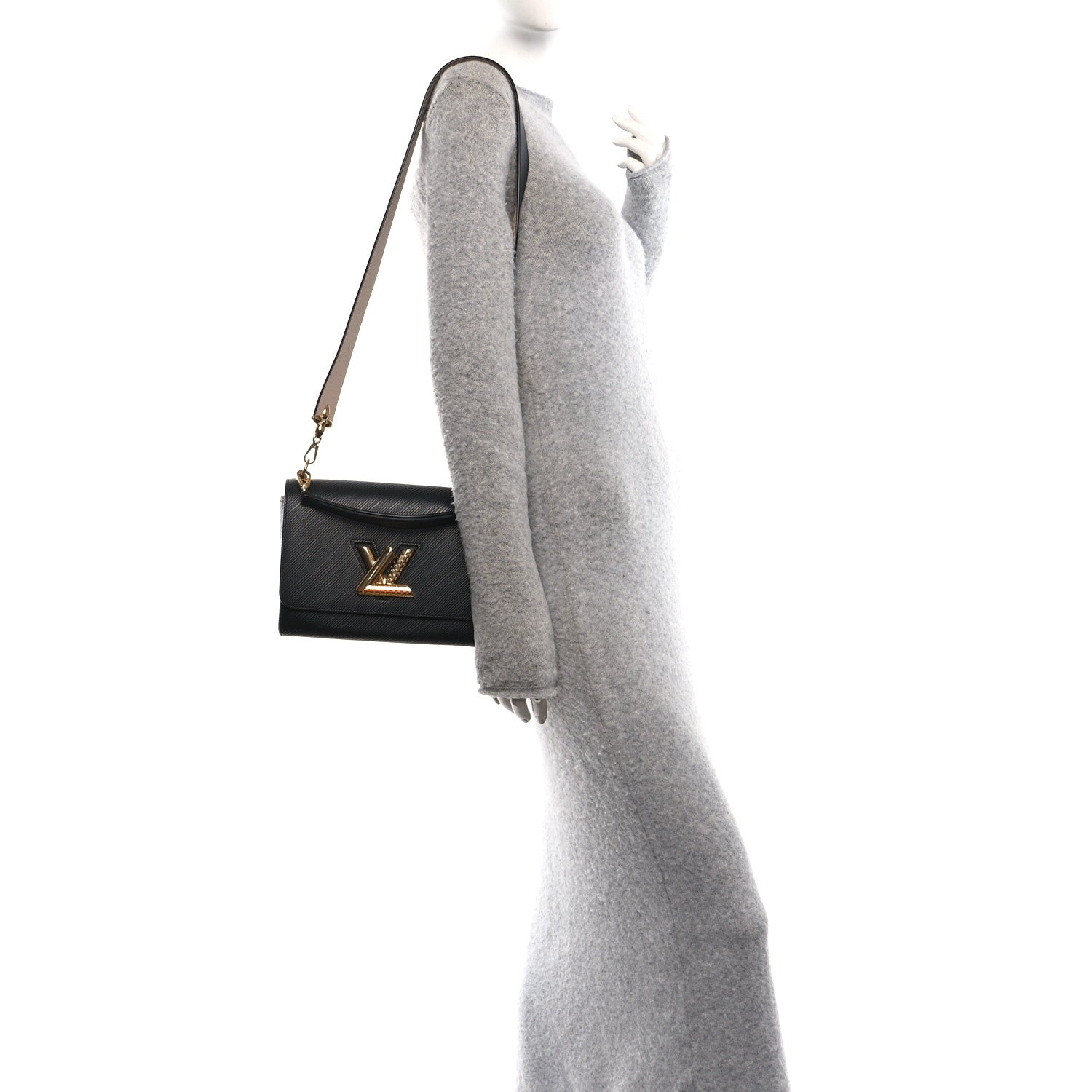 Epi Twist Top Handle Shoulder Bag MM Black