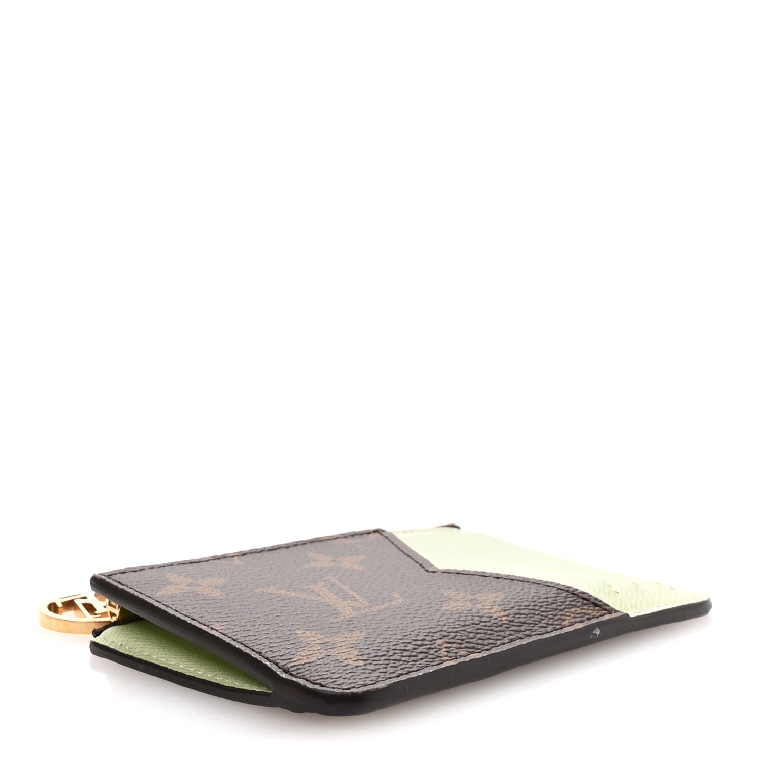 Monogram Coin Card Holder Light Green