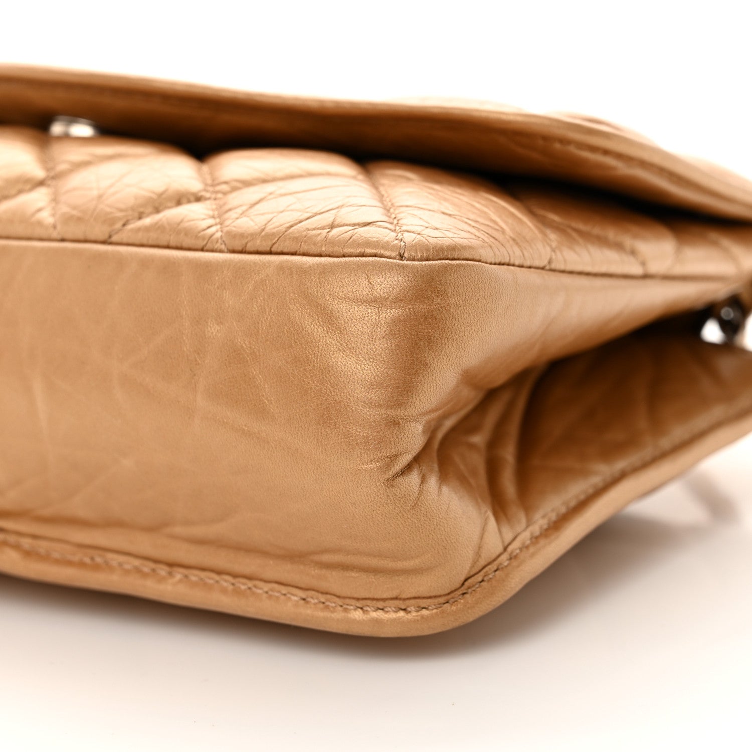Aged Calfskin Vintage Ligne Flap Gold