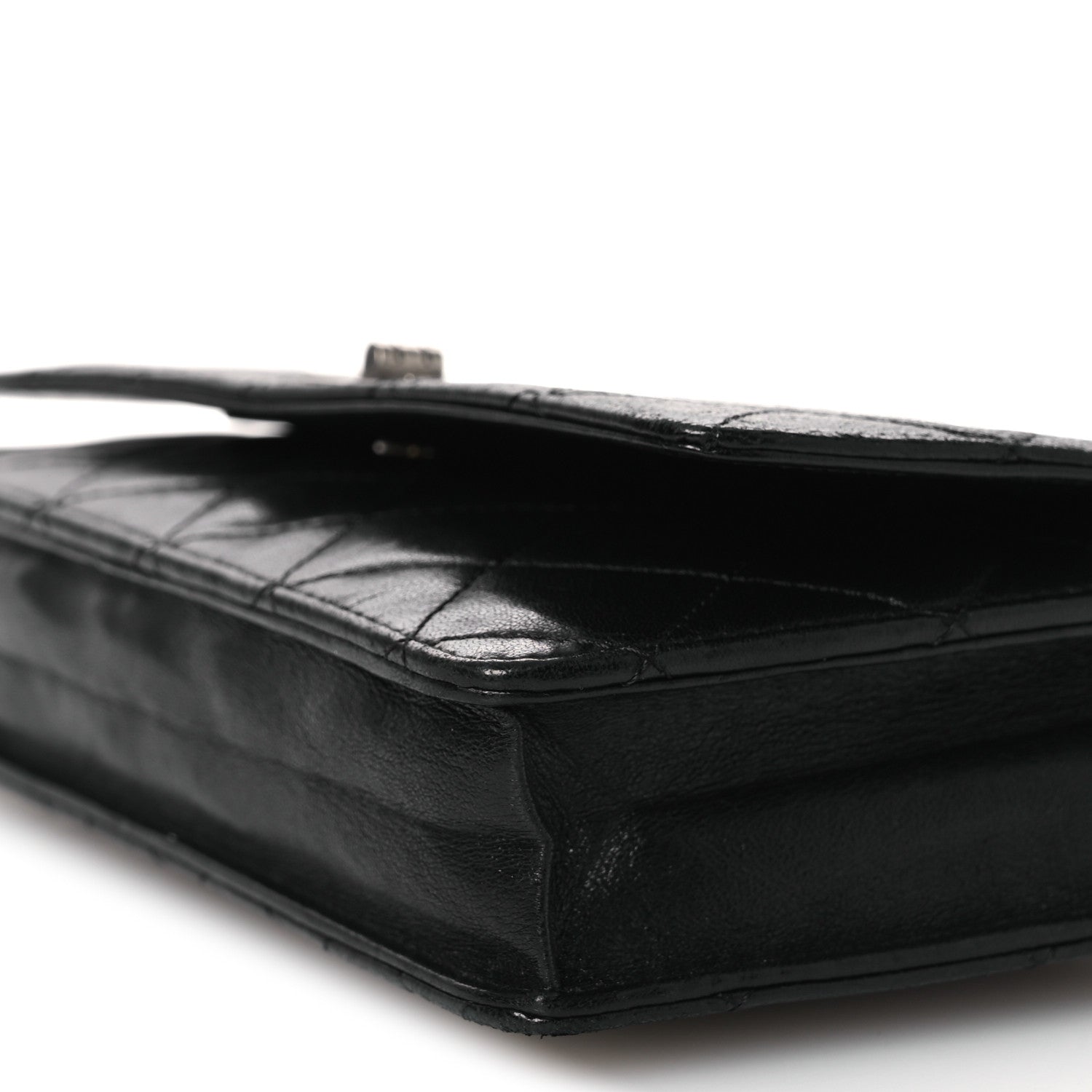 Aged Calfskin Quilted Reissue Wallet On Chain WOC Black