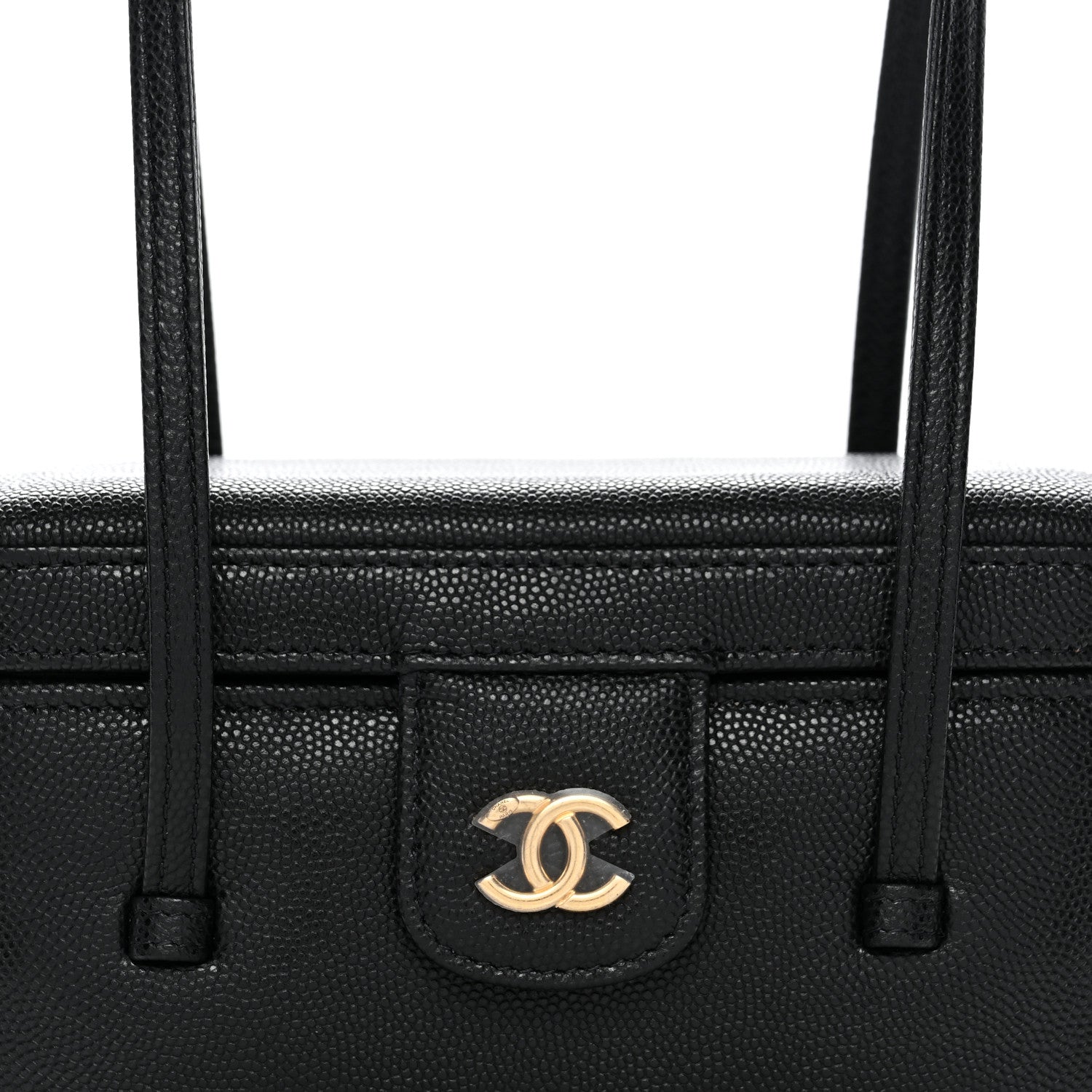 Shiny Caviar Preppy Coco Vanity Black