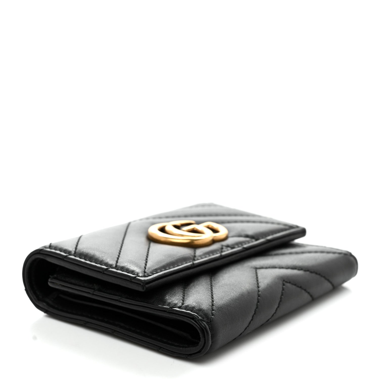 Calfskin Matelasse GG Marmont Wallet Black