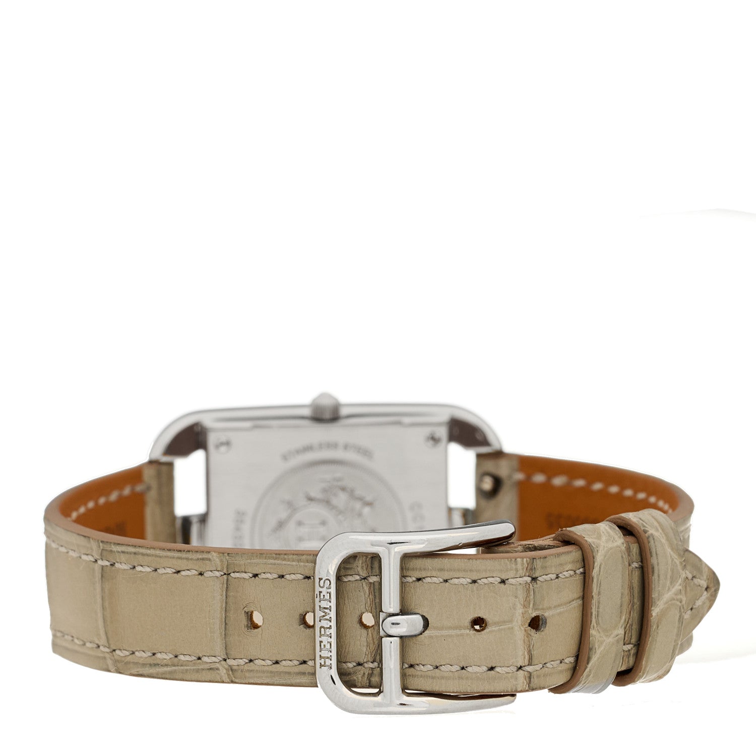 Stainless Steel Alligator Diamond Bezel 23mm Cape Cod Chaine d'Ancre Joaillier Quartz Watch Gris Perle