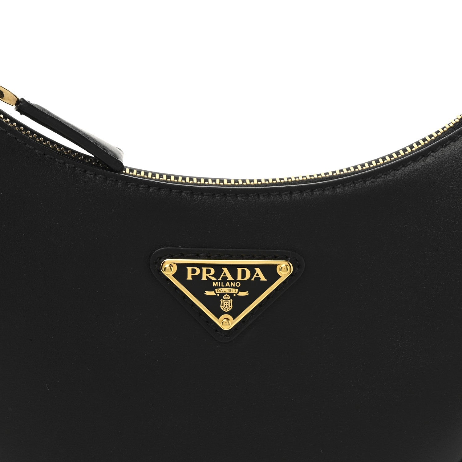 Soft Calfskin Arque Shoulder Bag Black