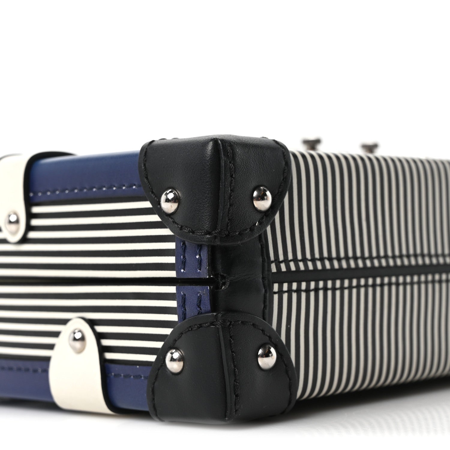 Calfskin Printed Petite Malle Blue
