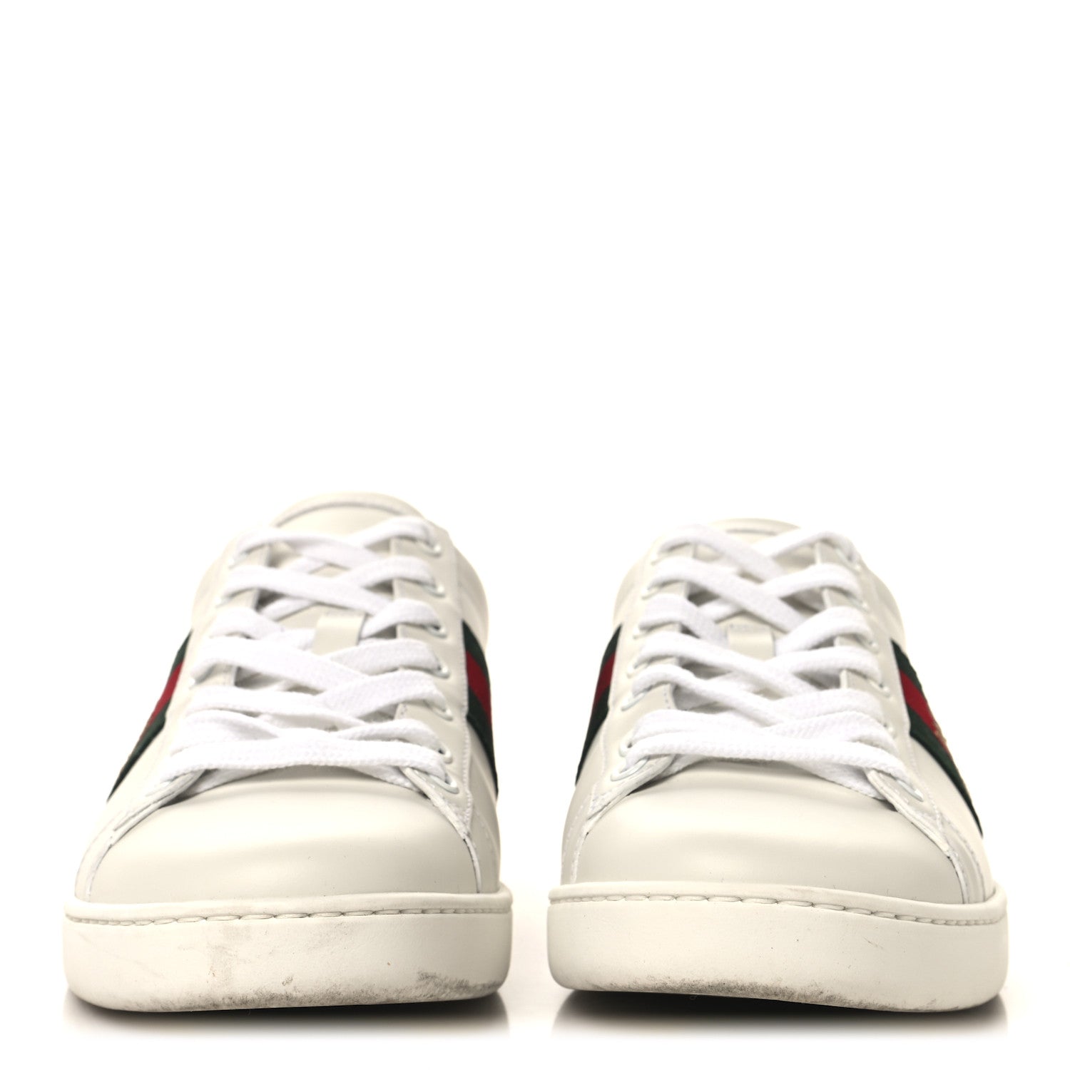 Calfskin Ayers Bee Embroidered Womens Ace Sneakers 38.5 White Flame Red Green