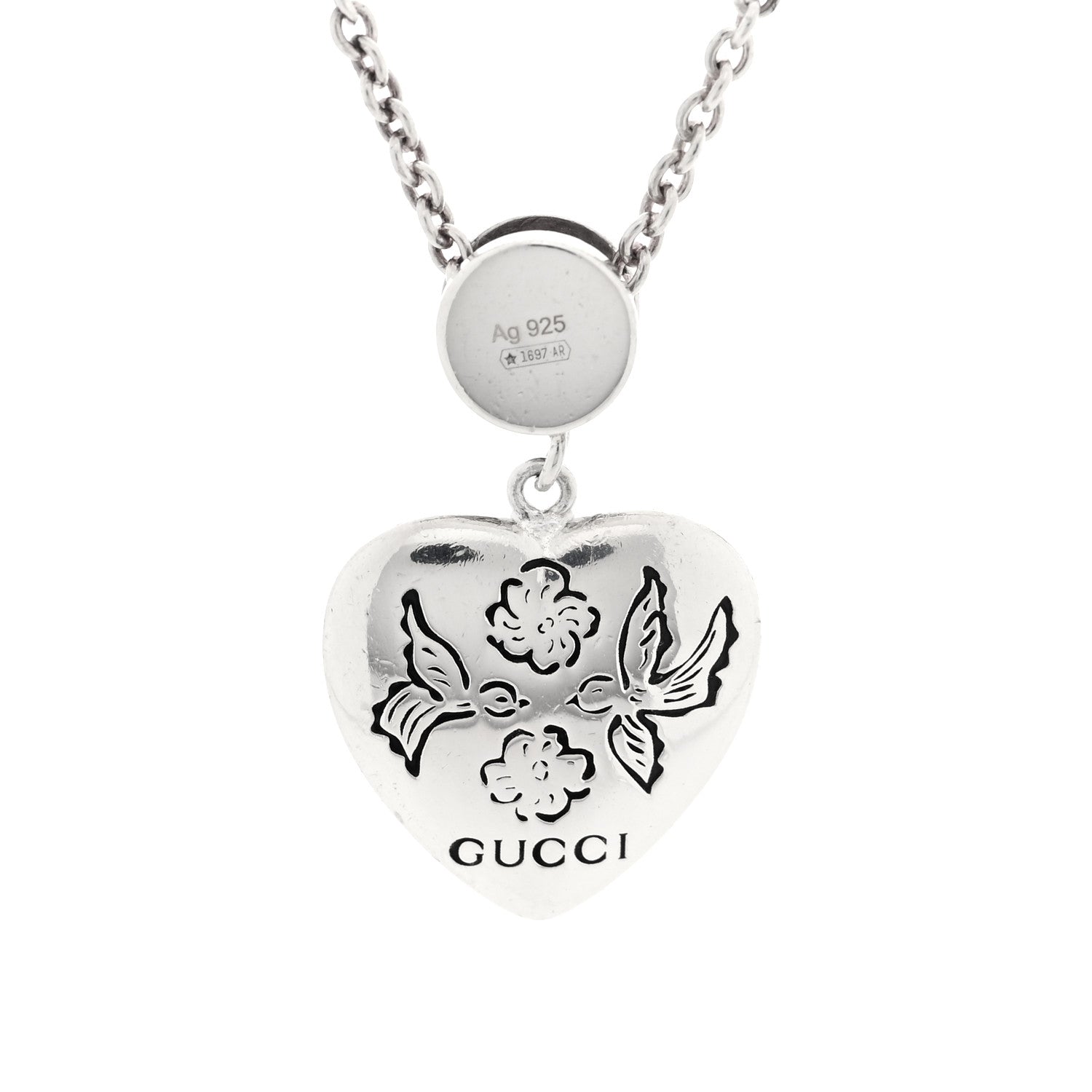 Sterling Silver Cubic Zirconia Blind For Love Pendant Necklace Pink Blue