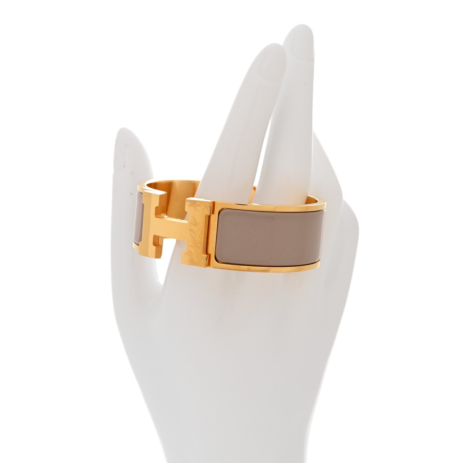 Enamel Wide Clic Clac H Bracelet Marron Glace