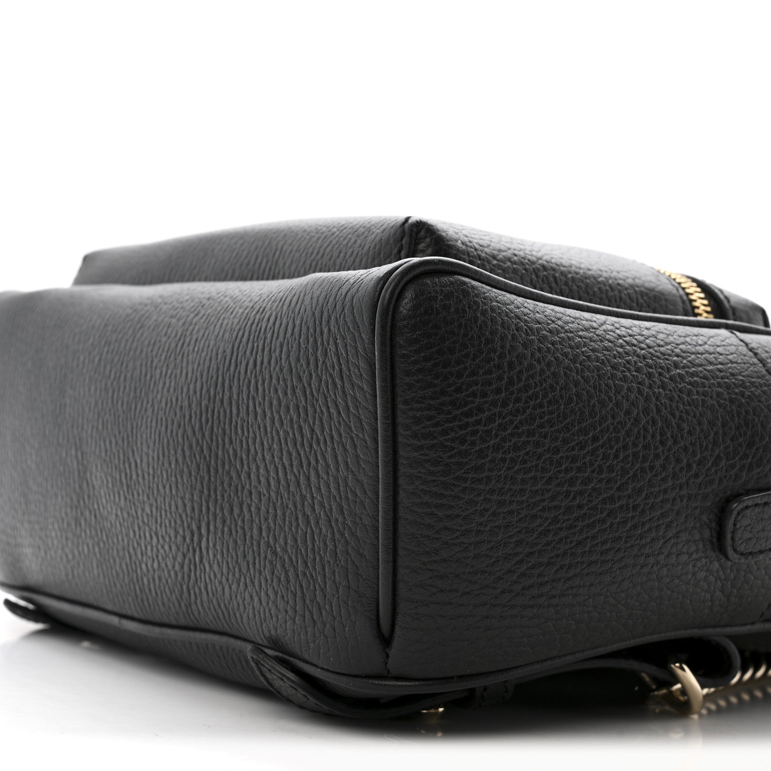 Pebbled Calfskin Soho Chain Backpack Black