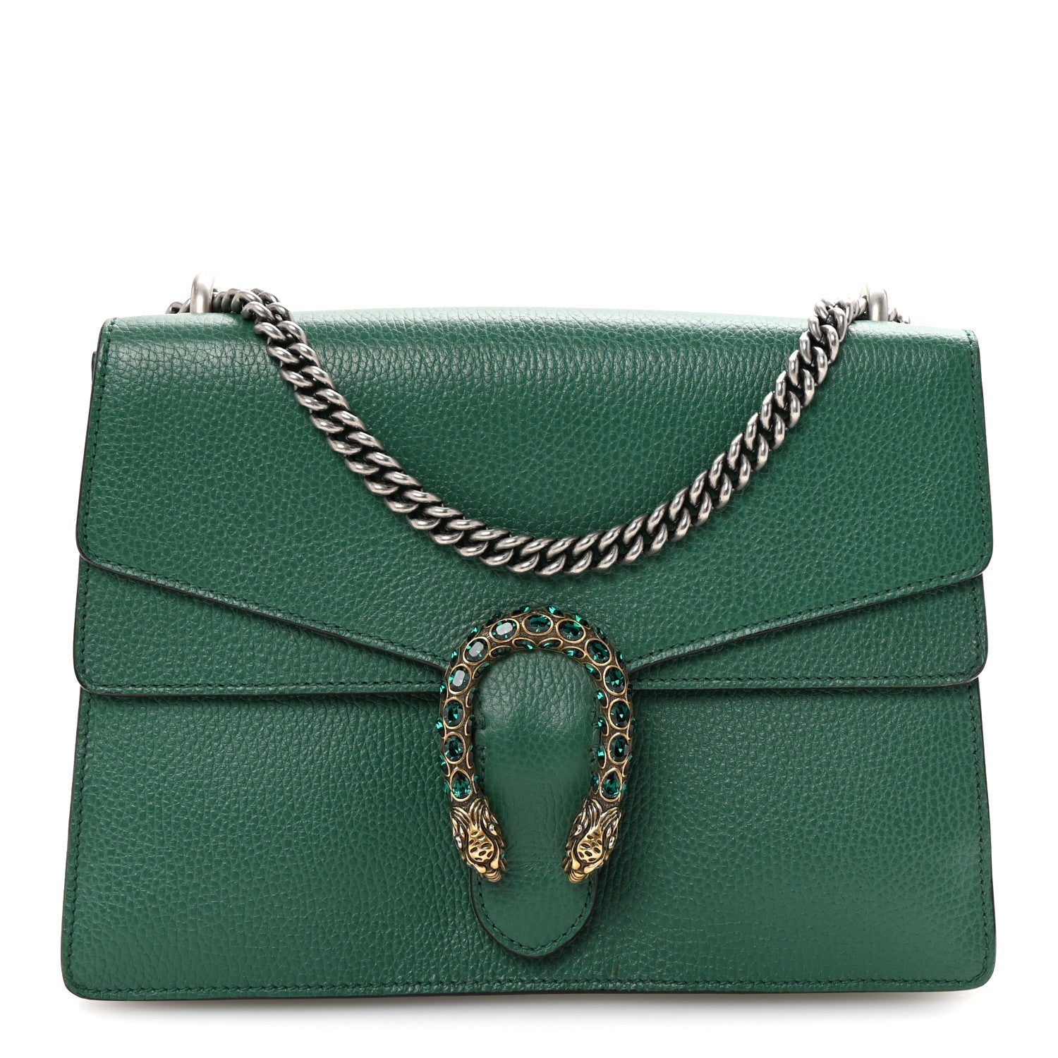 Dollar Calfskin Crystal Medium Dionysus Shoulder Bag Emerald