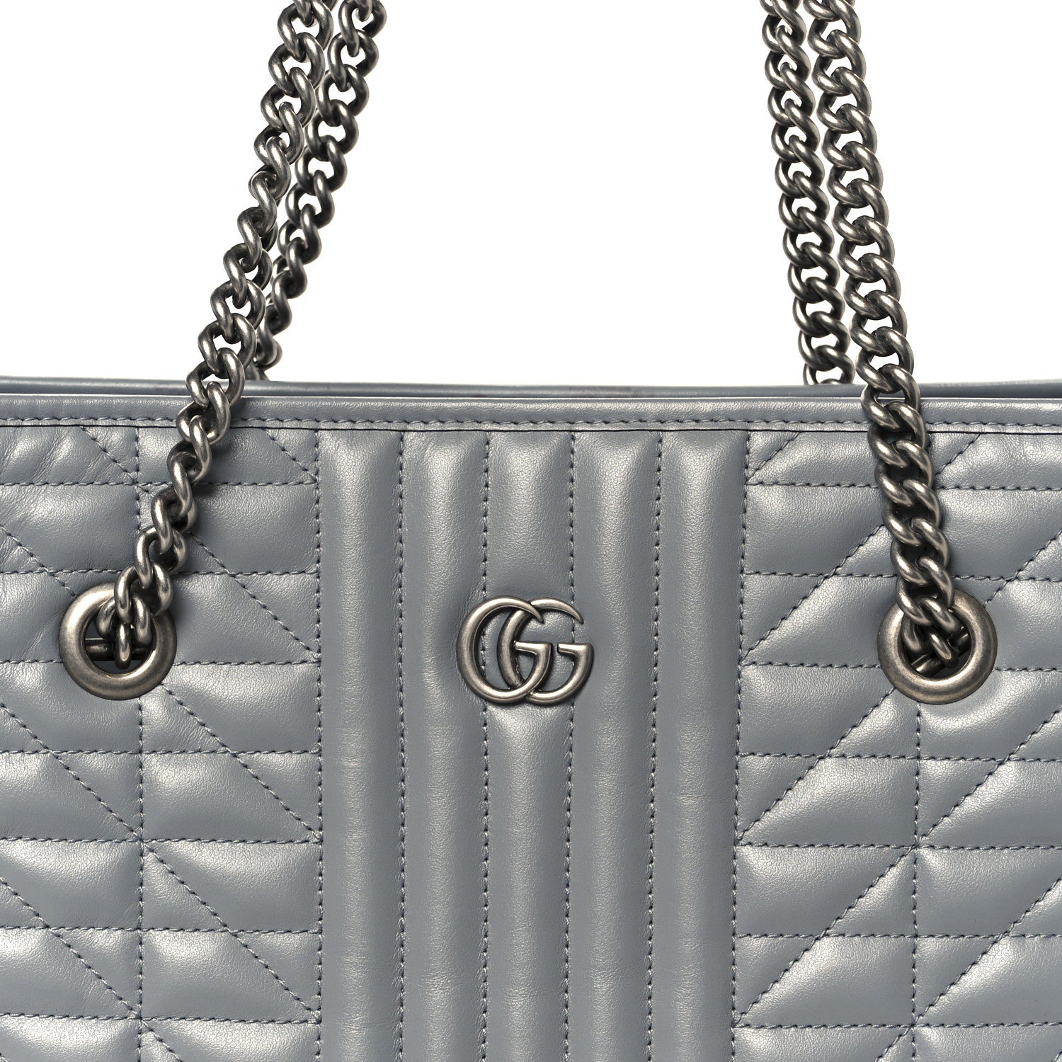 Calfskin Matelasse Aria Medium GG Marmont Shoulder Tote Deep Grey