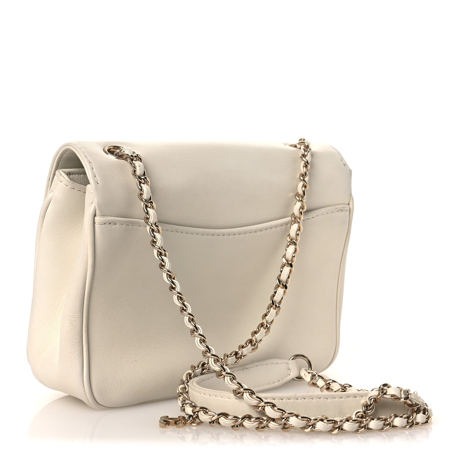 Lambskin CC Mania Flap Bag White