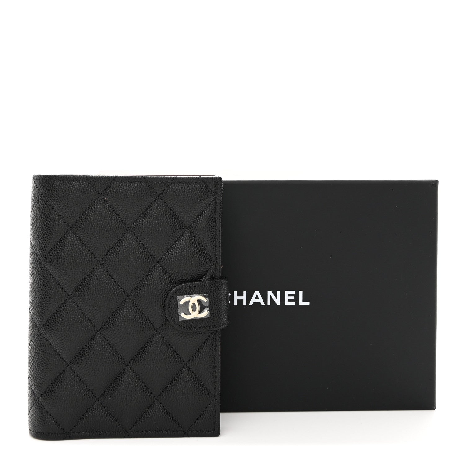 Caviar Quilted Passport Holder Black
