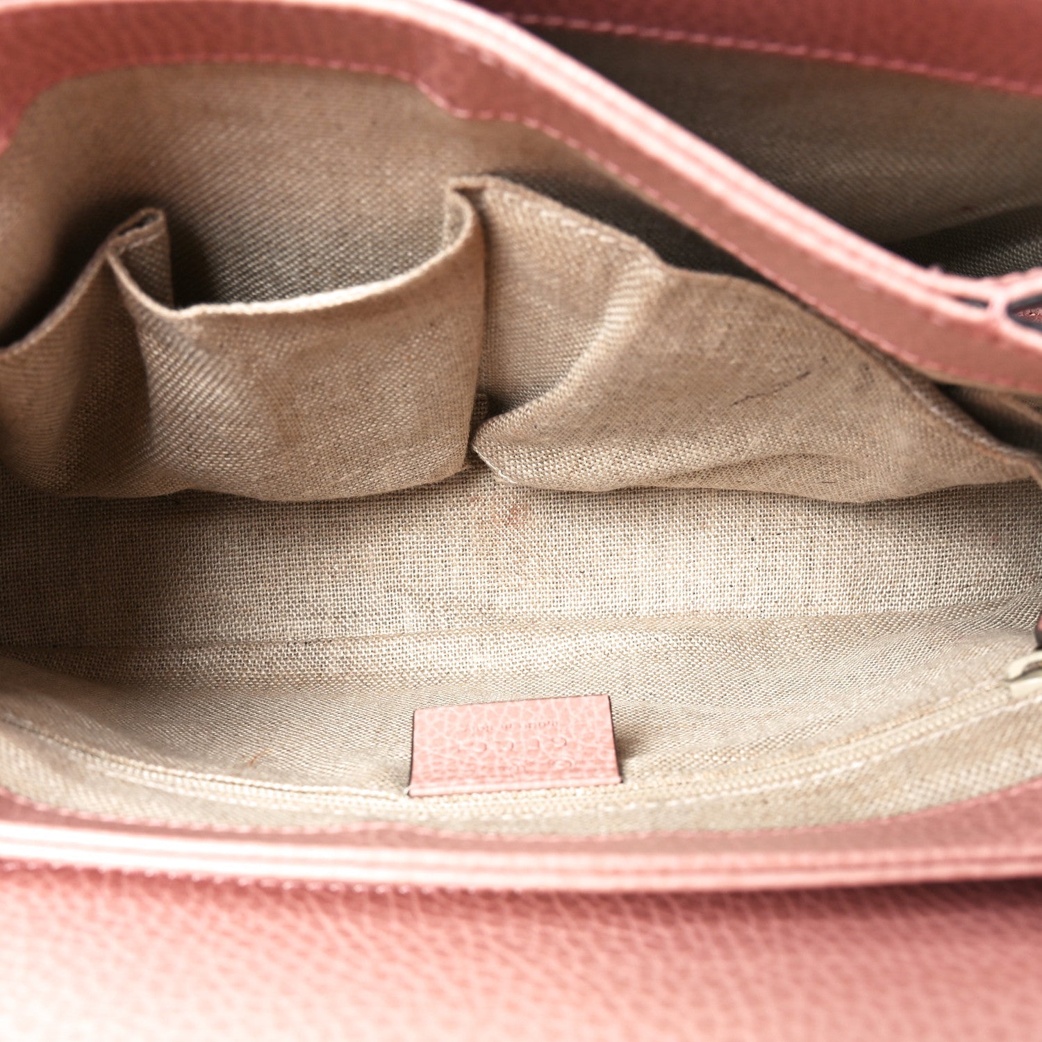 Dollar Calfskin Interlocking G Top Handle Shoulder Bag Soft Pink