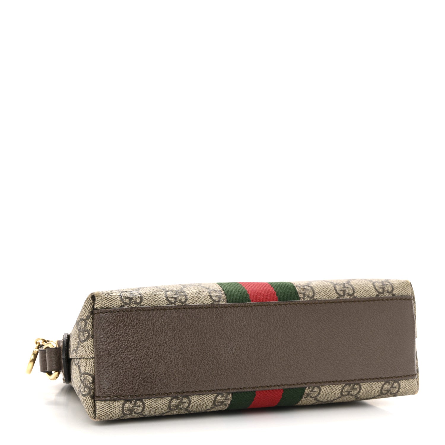 GG Supreme Monogram Textured Dollar Calfskin Web Small Ophidia Dome Shoulder Bag Beige Ebony New Acero