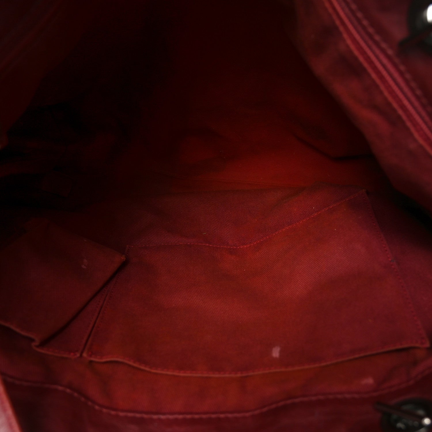 Aged Calfskin Small Shopping In Moscow Tote Burgundy