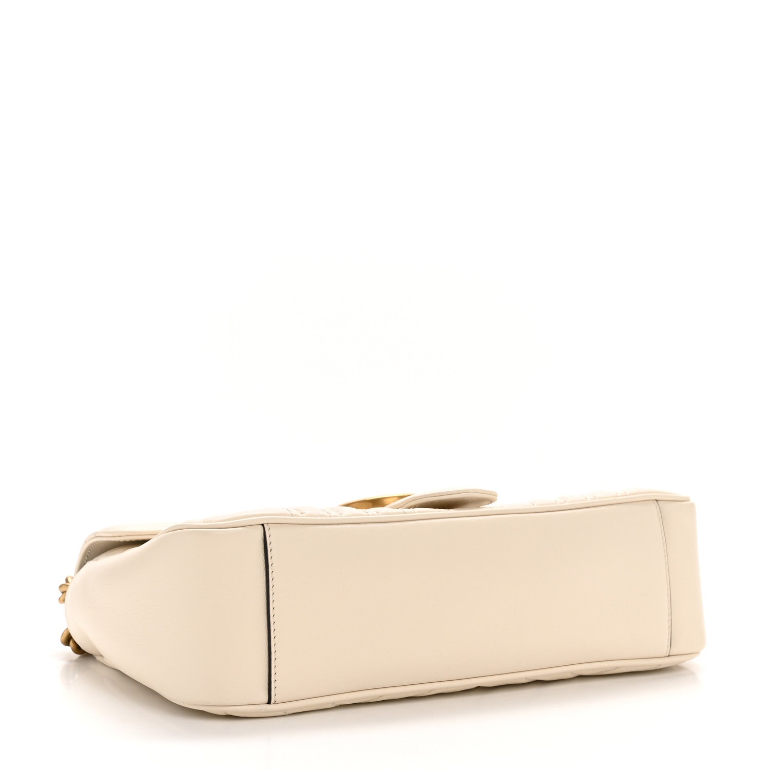 Calfskin Matelasse Small GG Marmont Shoulder Bag White