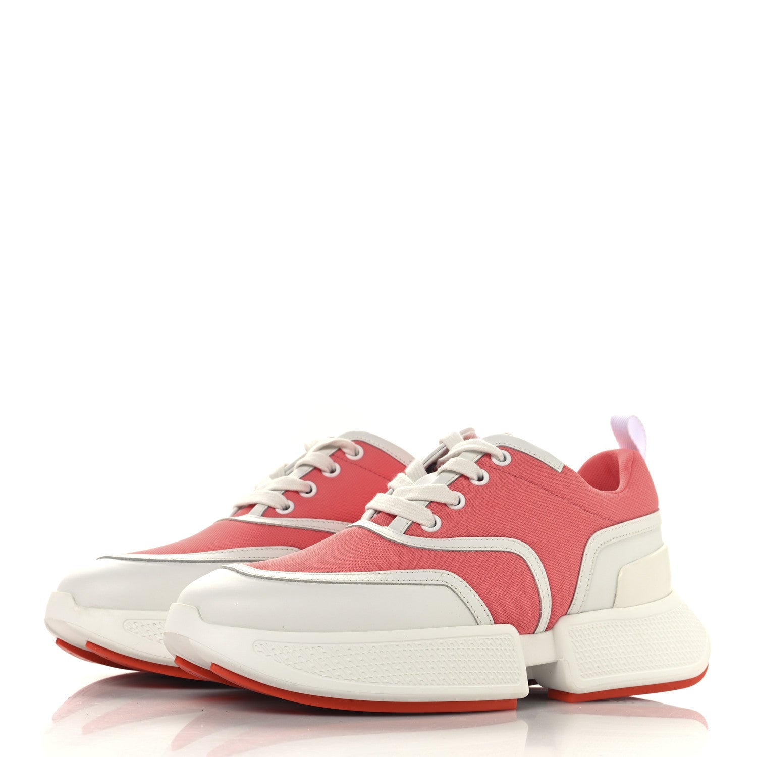 Mesh Calfskin Womens Giga Sneakers 37 Rose Du Desert White