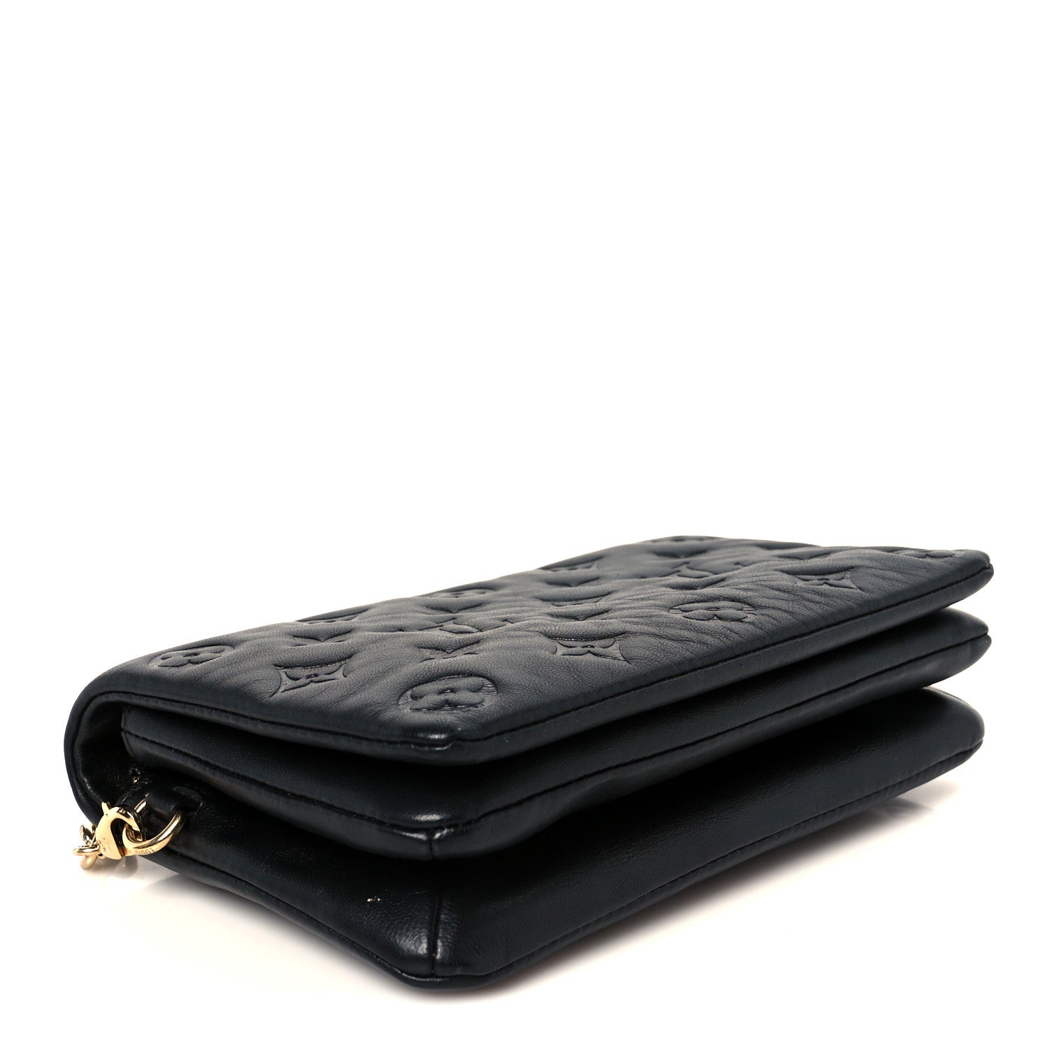Lambskin Embossed Monogram Pochette Coussin Black