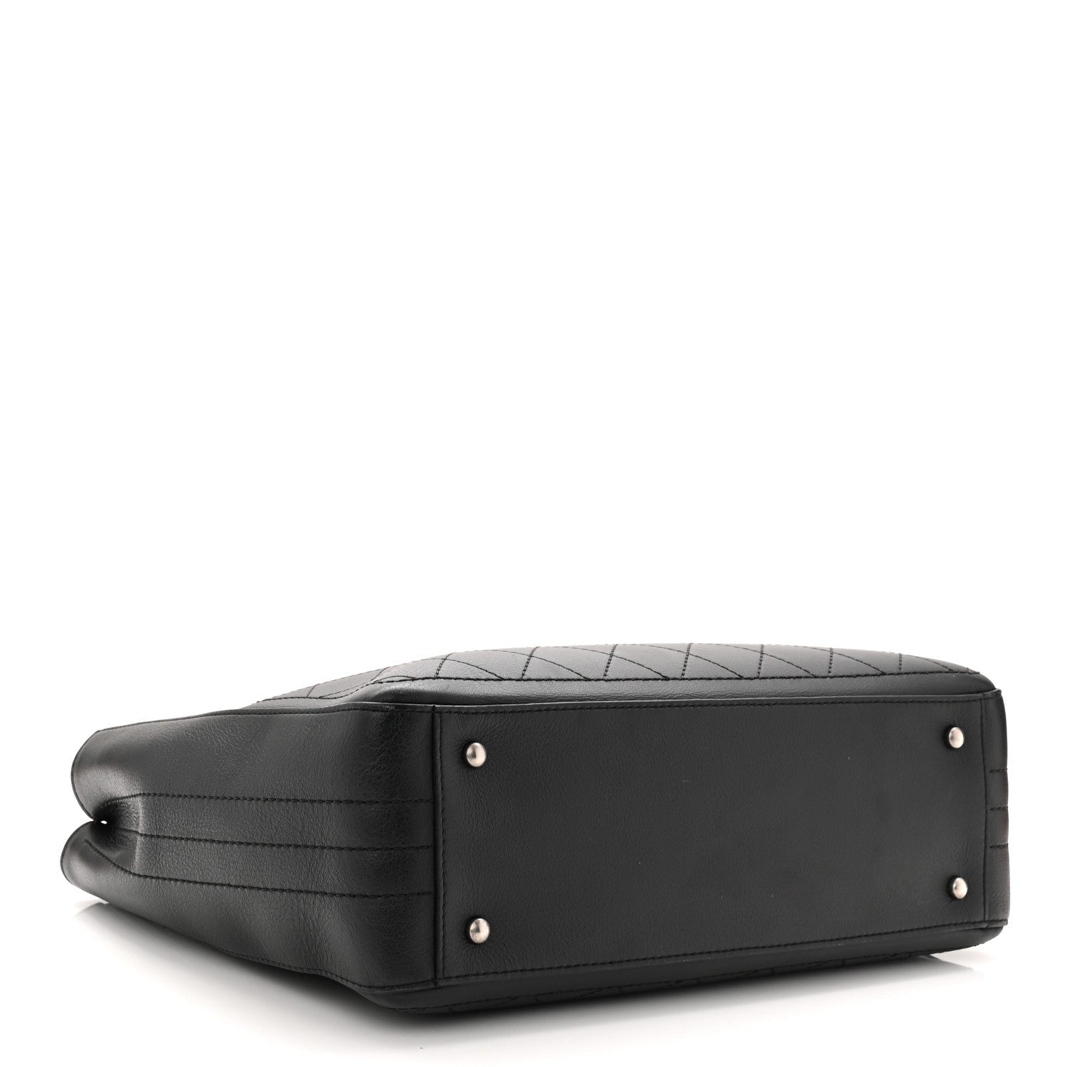 Bullskin Stitched Bi-Color Large Shopping Black