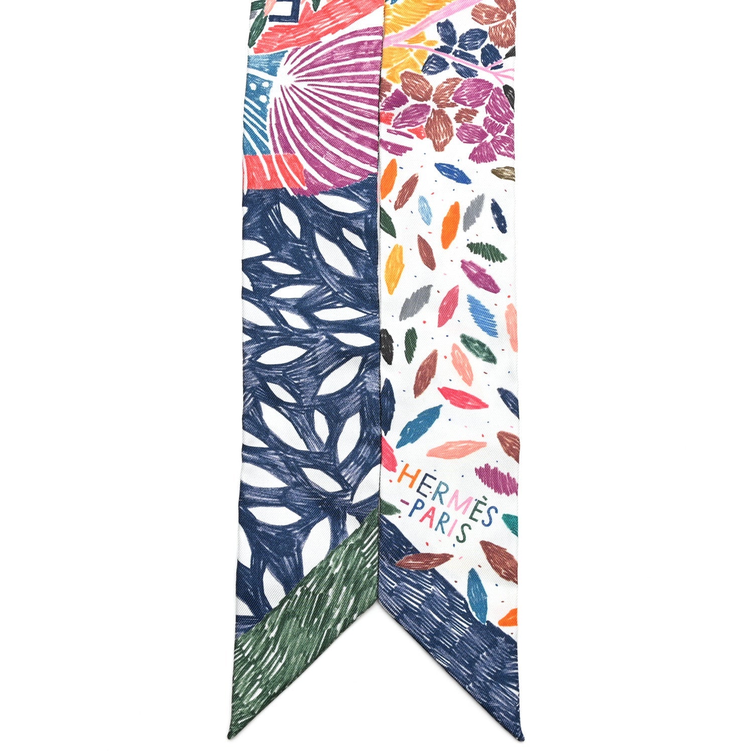 Silk Chacun Fait Son Nid Twilly Bleu Vert Jaune