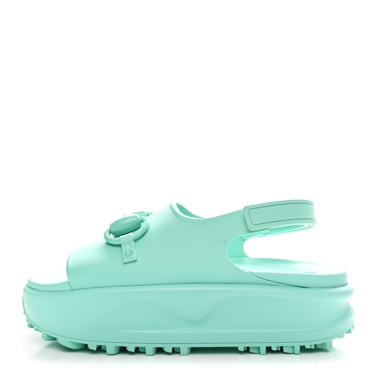 Soft Rubber Horsebit Womens Slingback Sandals 39 Teal Cyan