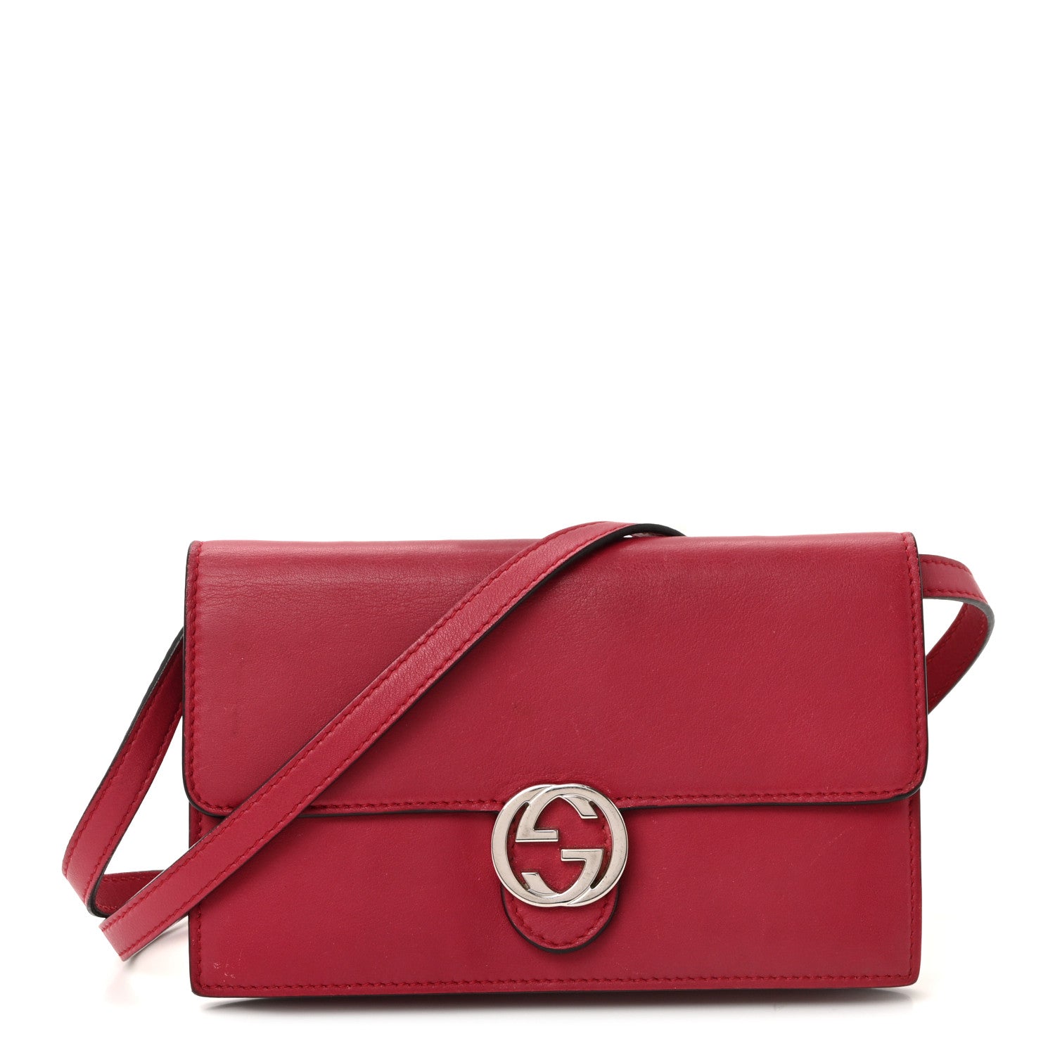 Calfskin Icon Wallet Dark Pink