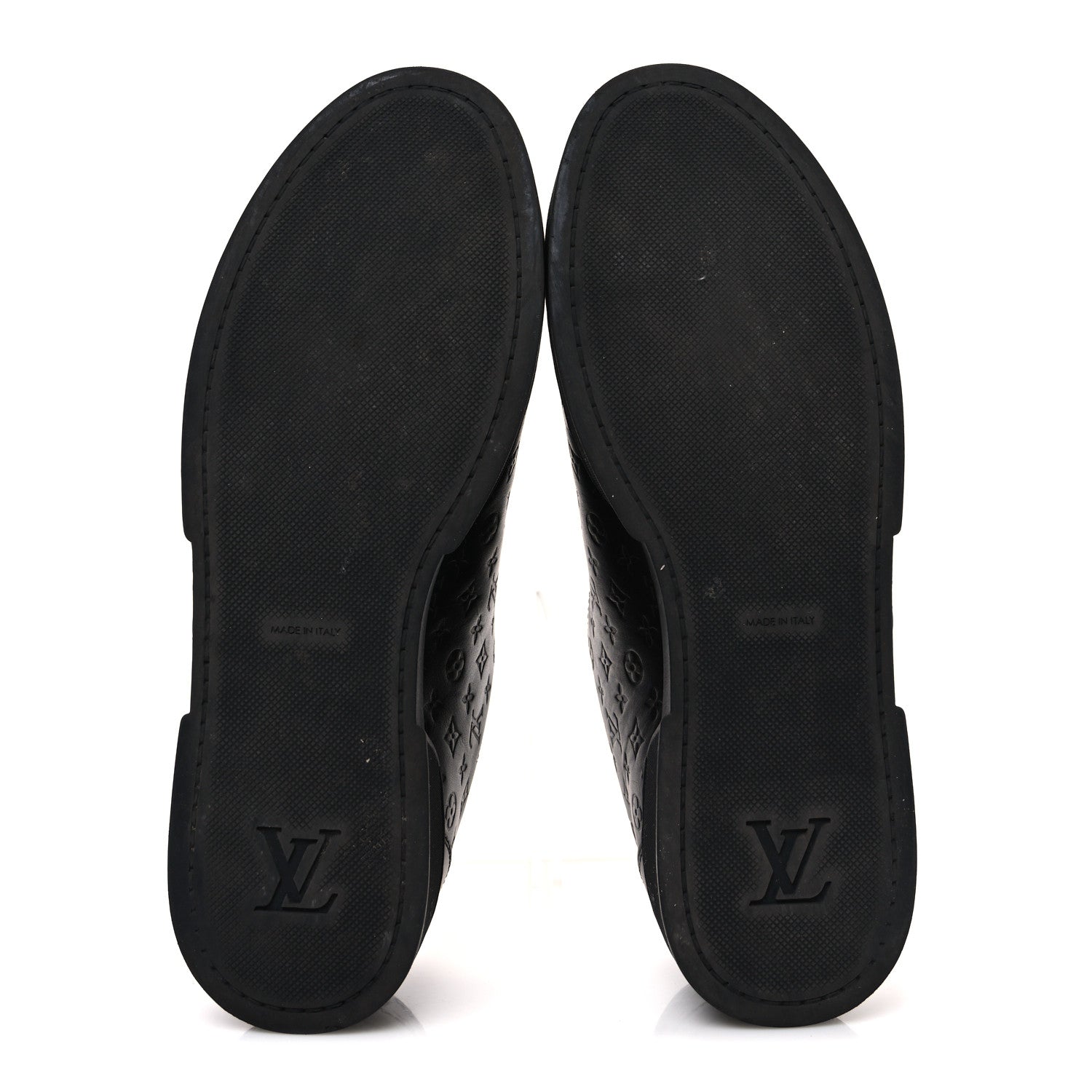 Calfskin Embossed Monogram Mens Luxembourg Sneakers 36 Black