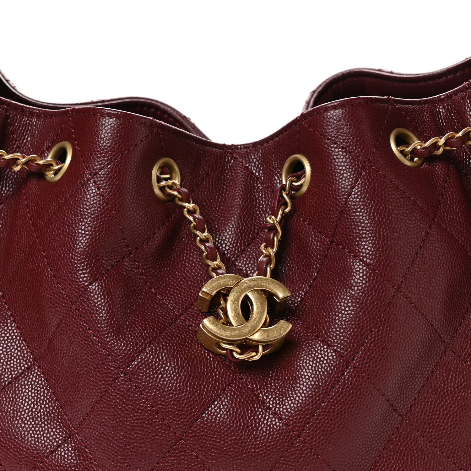 Caviar Quilted Small Chanel 25 Handbag Burgundy