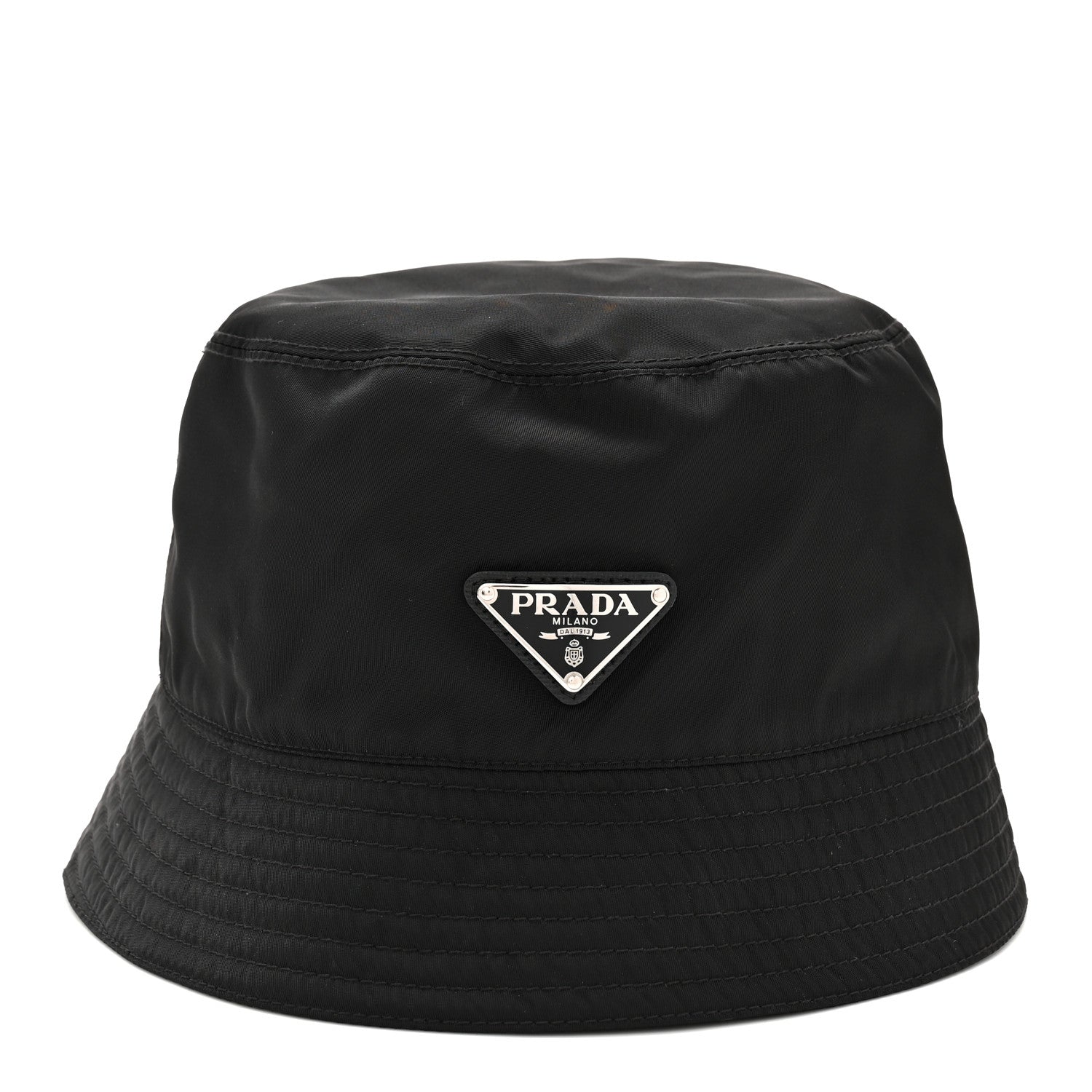 Re-Nylon Metal Triangle Logo Mens Bucket Hat XL Black