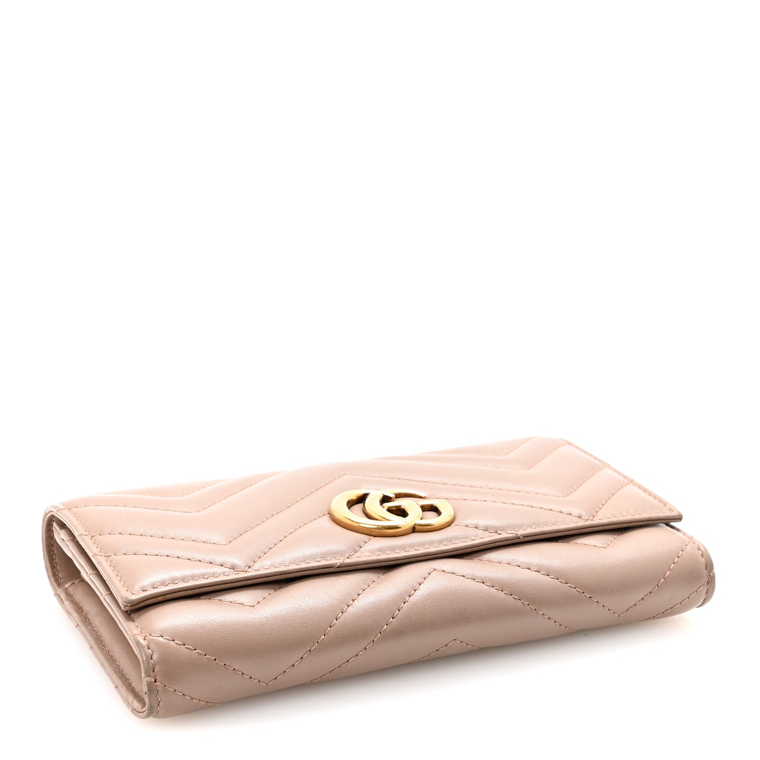 Calfskin Matelasse GG Marmont Continental Wallet Porcelain Rose