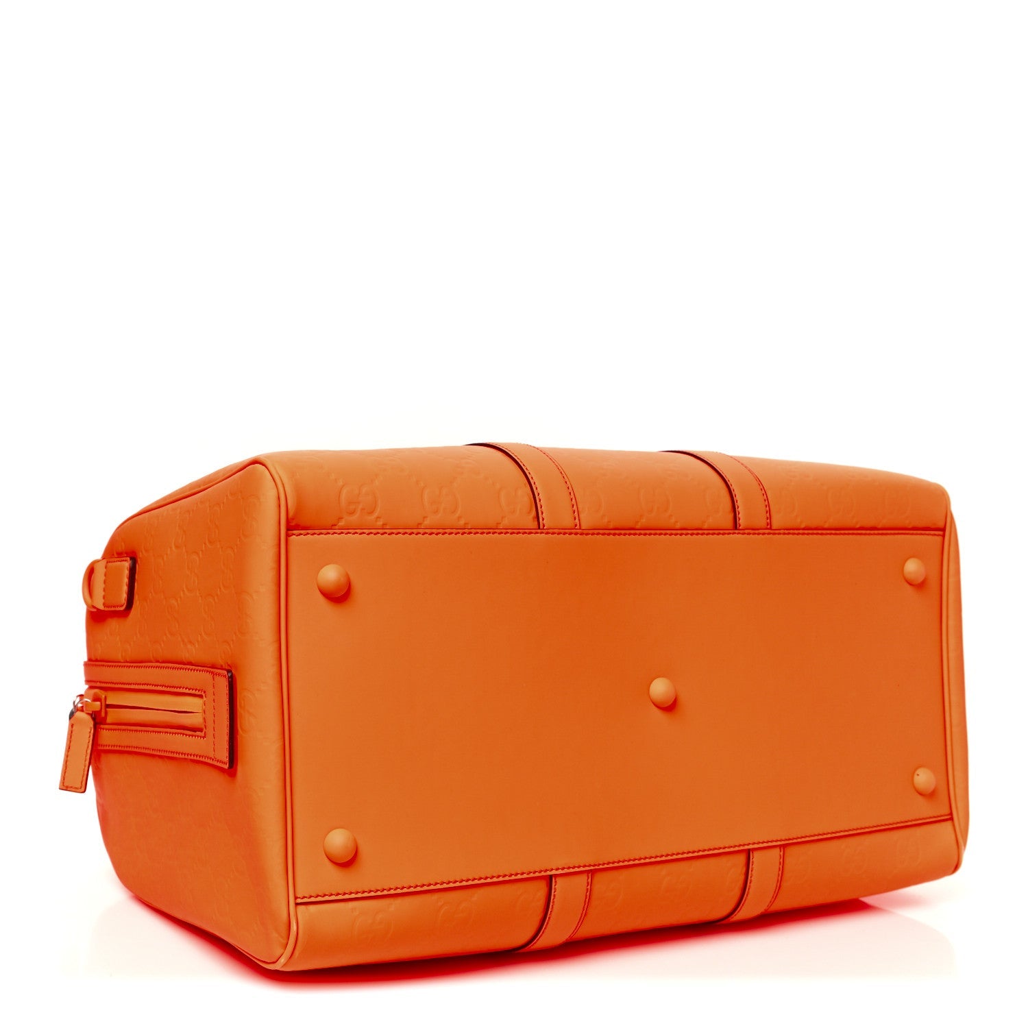 Rubber Effect GG Embossed Duffle Bag New Orange Fluo