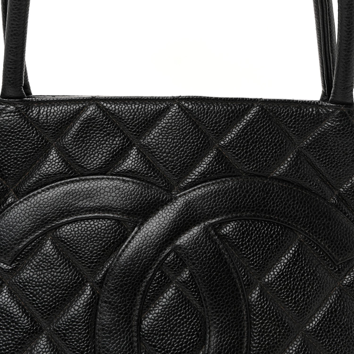 Caviar Quilted Medallion Tote Black