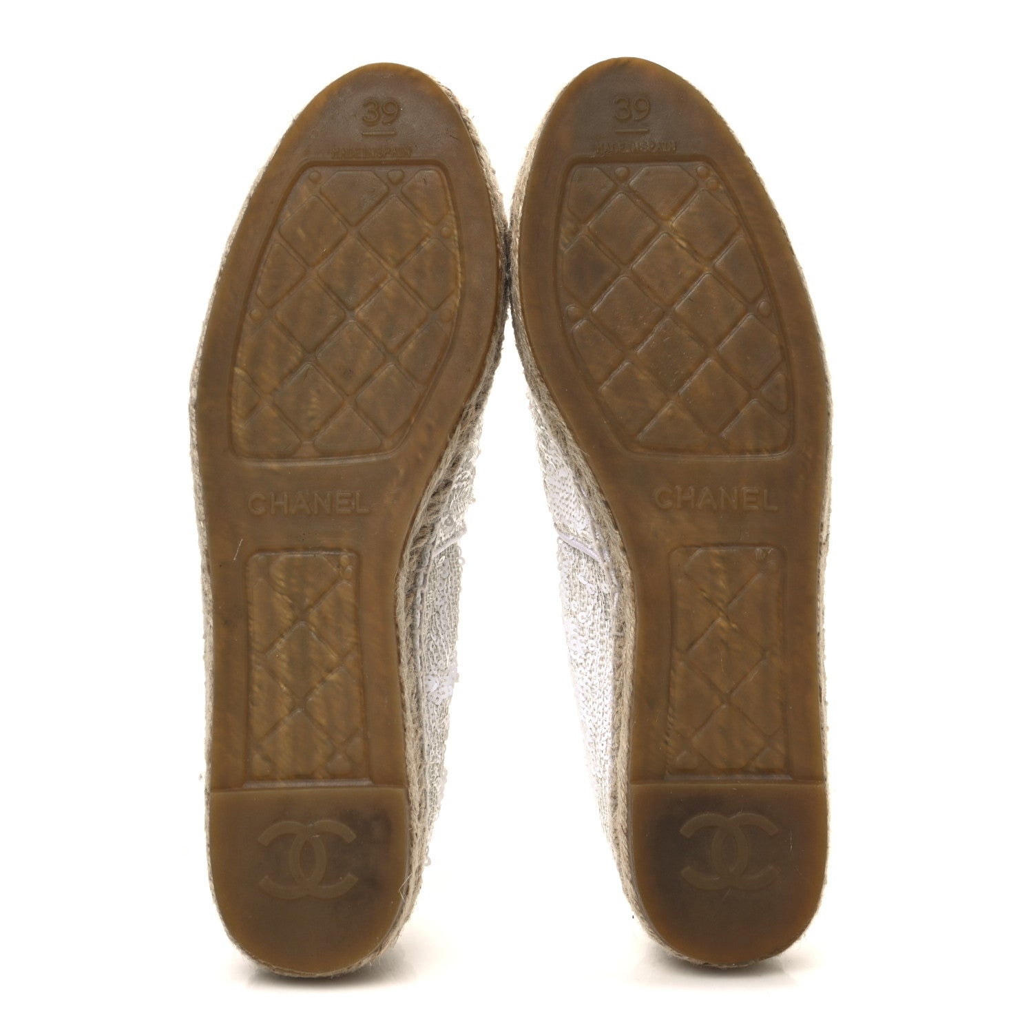 Patent Sequin CC Espadrilles 39 White