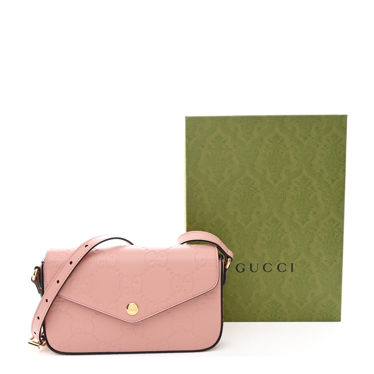 Calfskin GG Super Mini Shoulder Bag Soft Pink