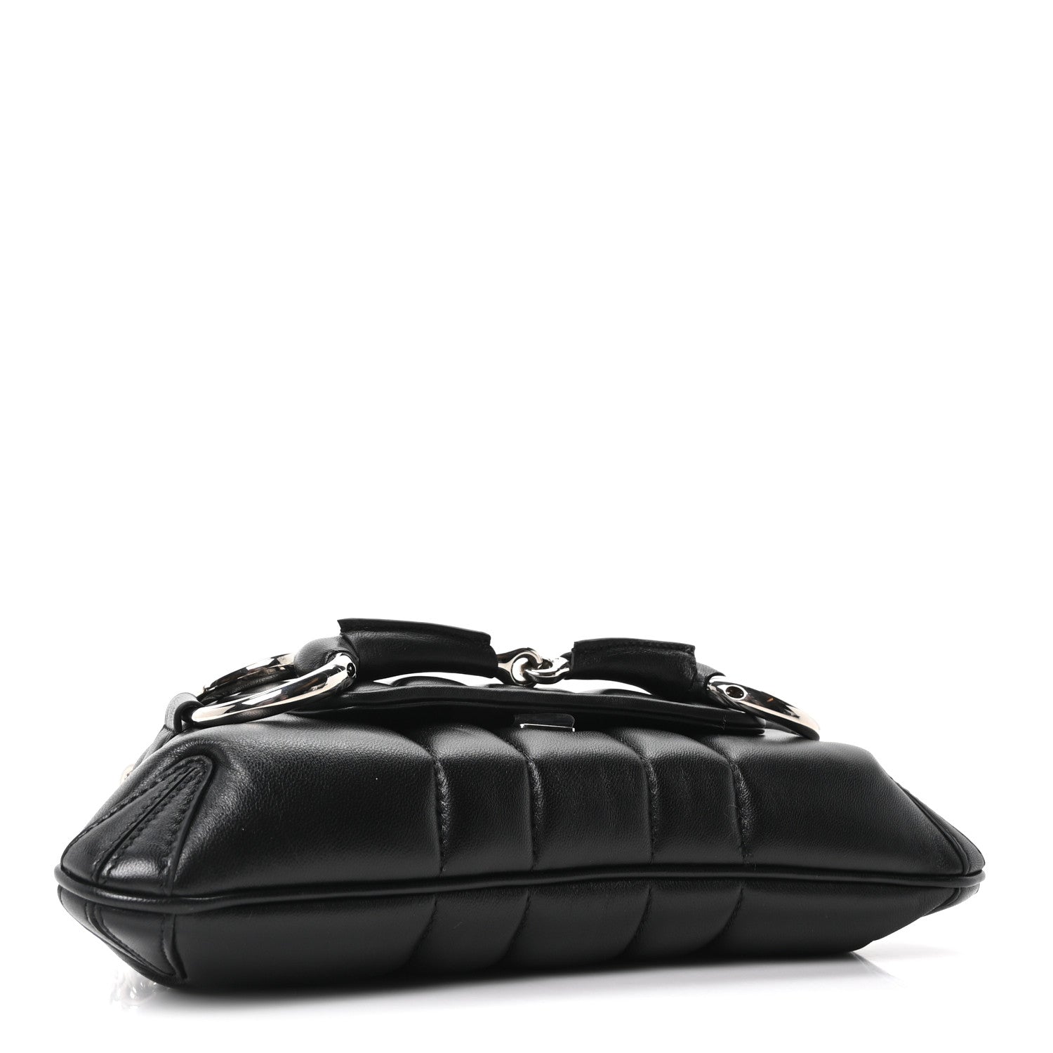Nappa Vertical Matelasse Small Maxi Horsebit Chain Shoulder Bag Black
