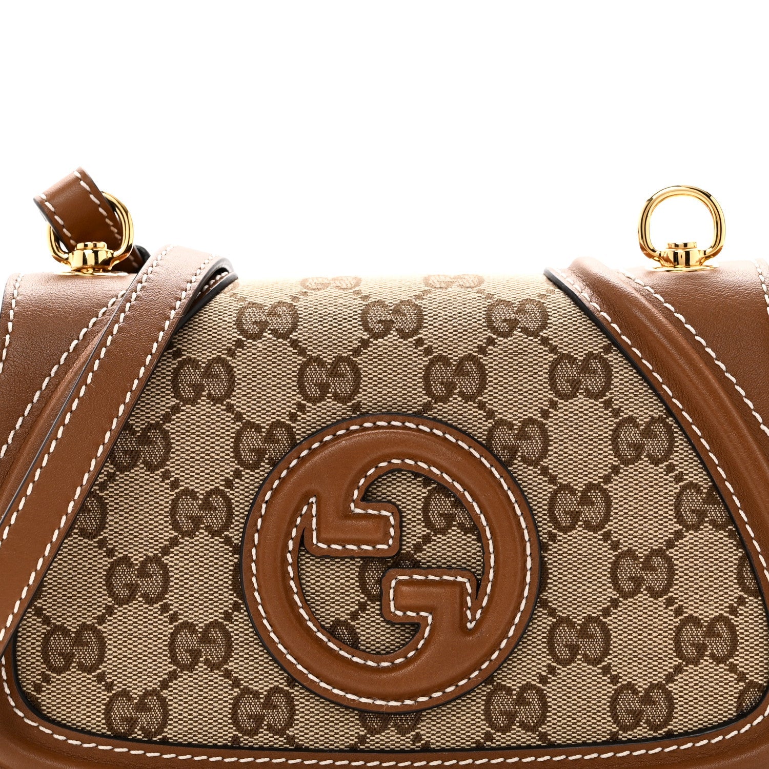 Monogram Calfskin Blondie Small Shoulder Bag Brown