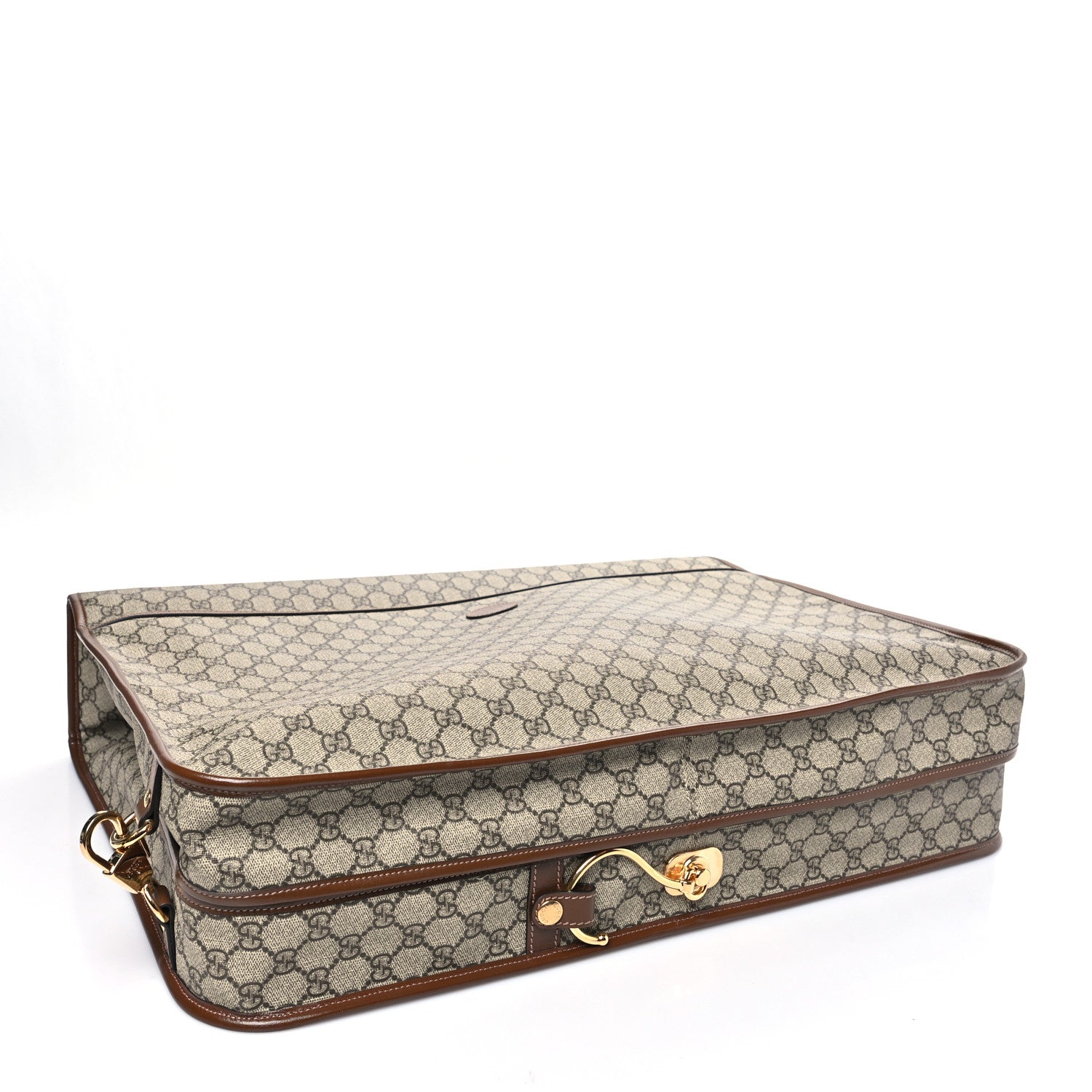 GG Supreme Monogram Azalea Calfskin Retro Interlocking G Garment Bag Beige Ebony Brown Sugar