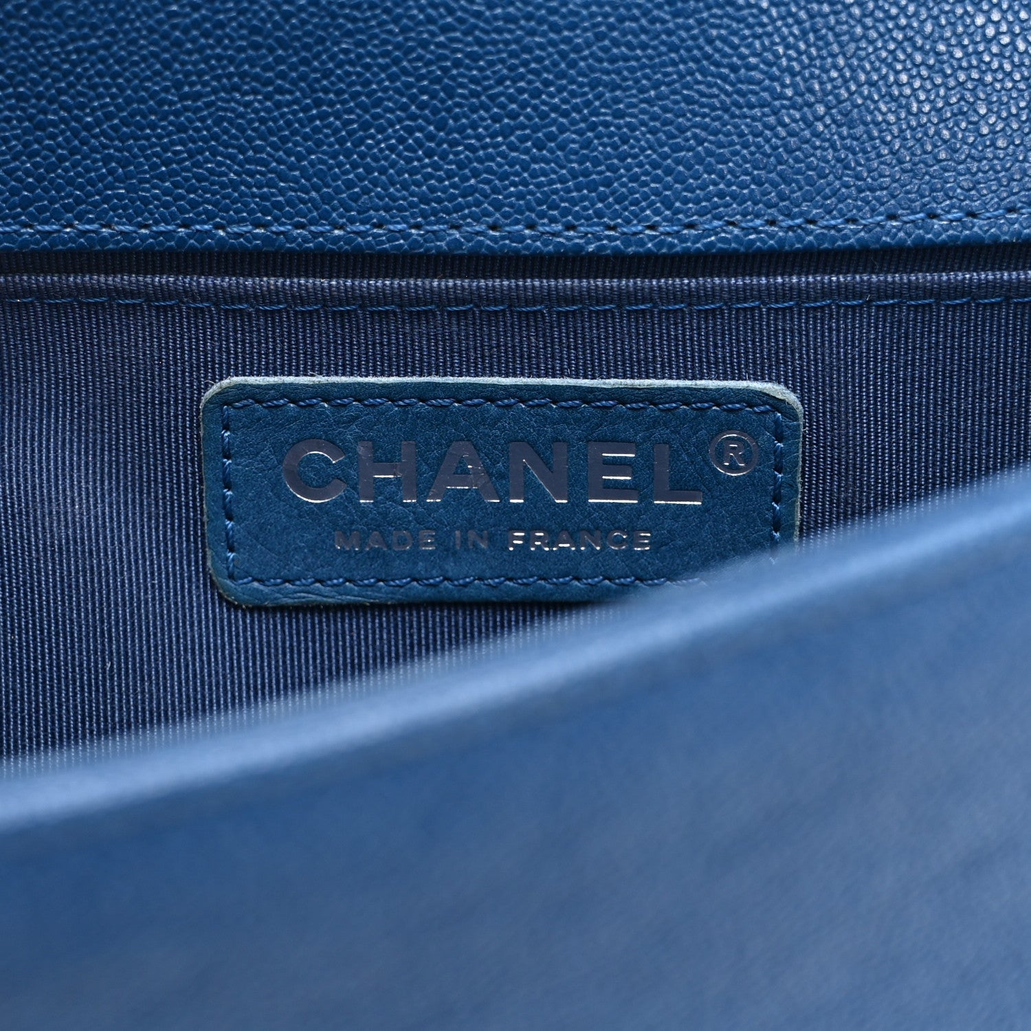 Caviar Quilted Small Boy Flap Blue