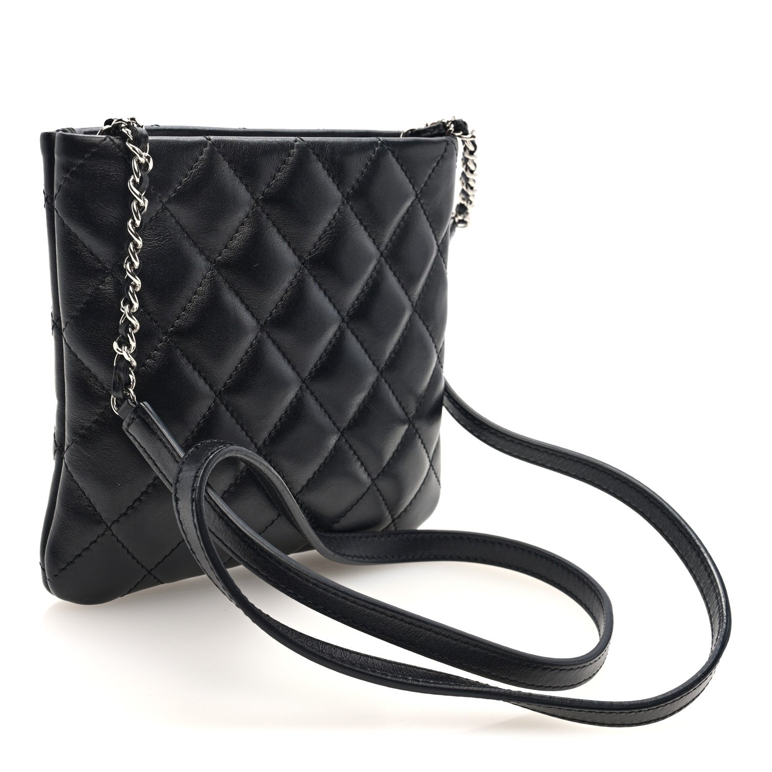Calfskin Quilted Crossbody Bag Black