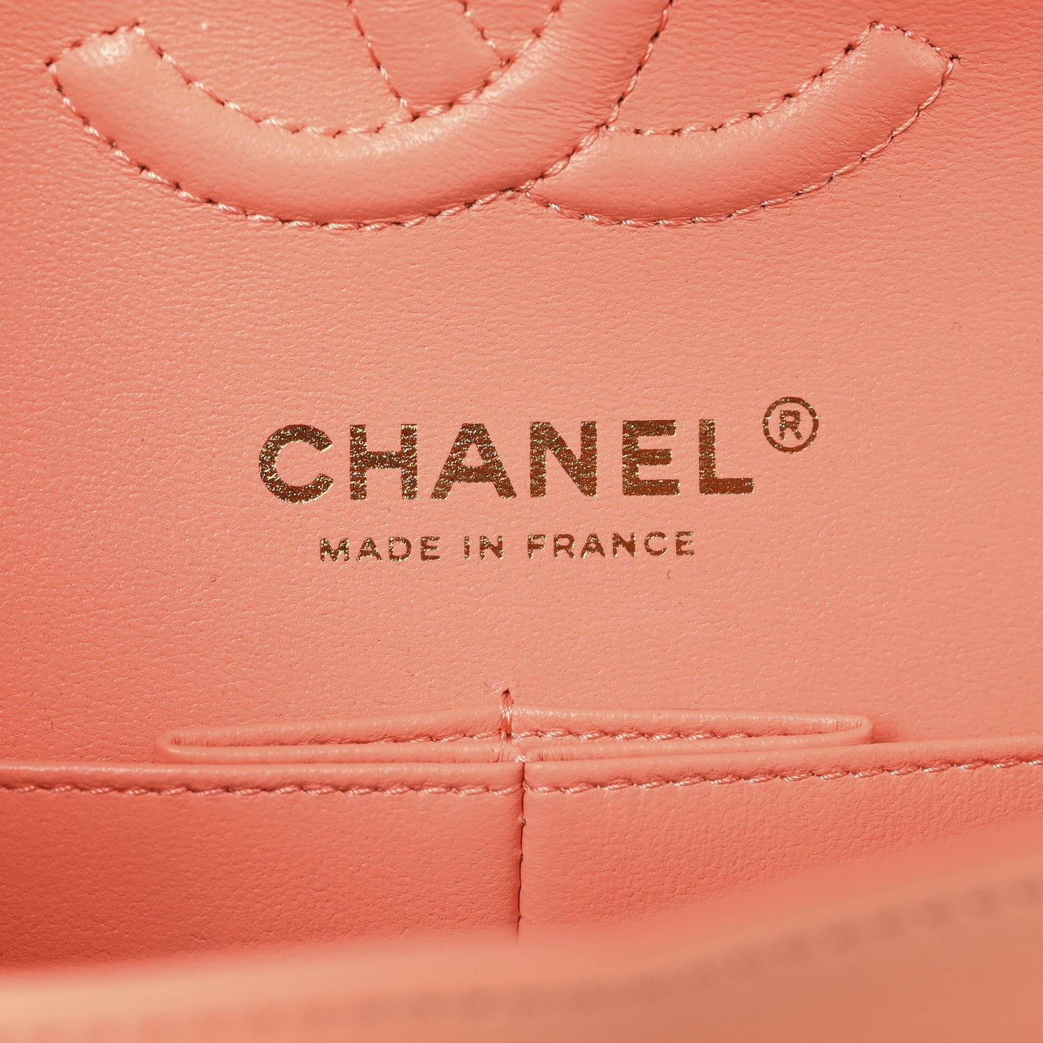 Lambskin Quilted Small Double Flap Light Orange