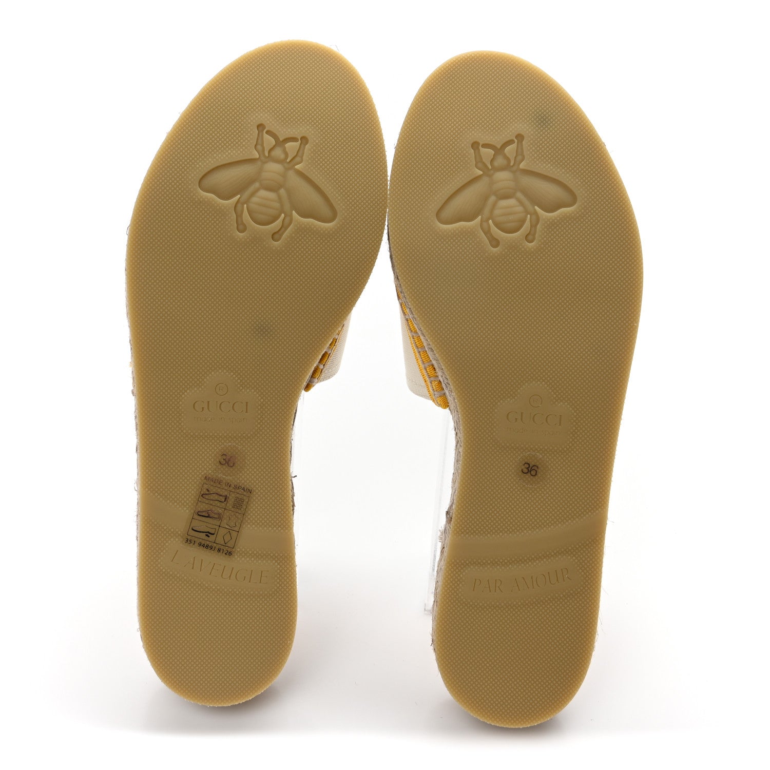 Canvas Interlocking G Espadrille Slide Sandals 36 Mystic White Mais