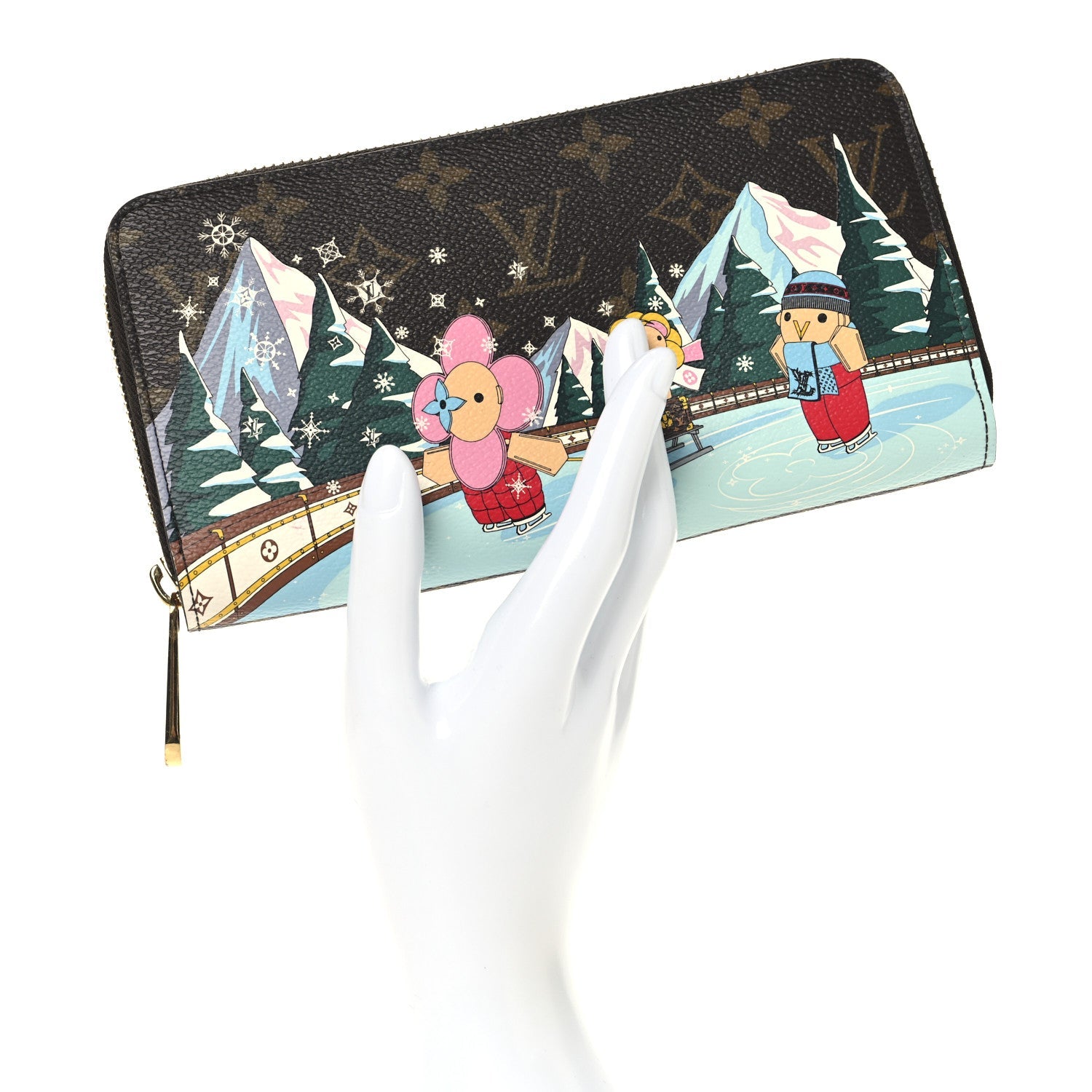 Monogram 2023 Christmas Animation Alpine Zippy Wallet Pink