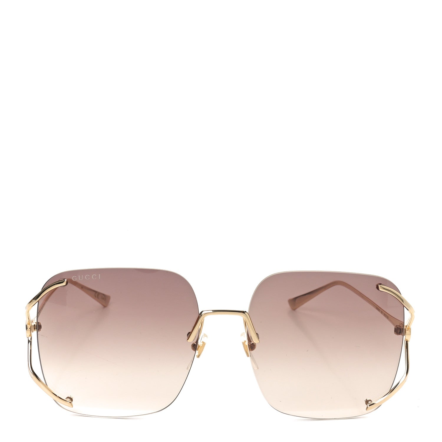 Metal Oversized Sunglasses GG0646S Gold Brown