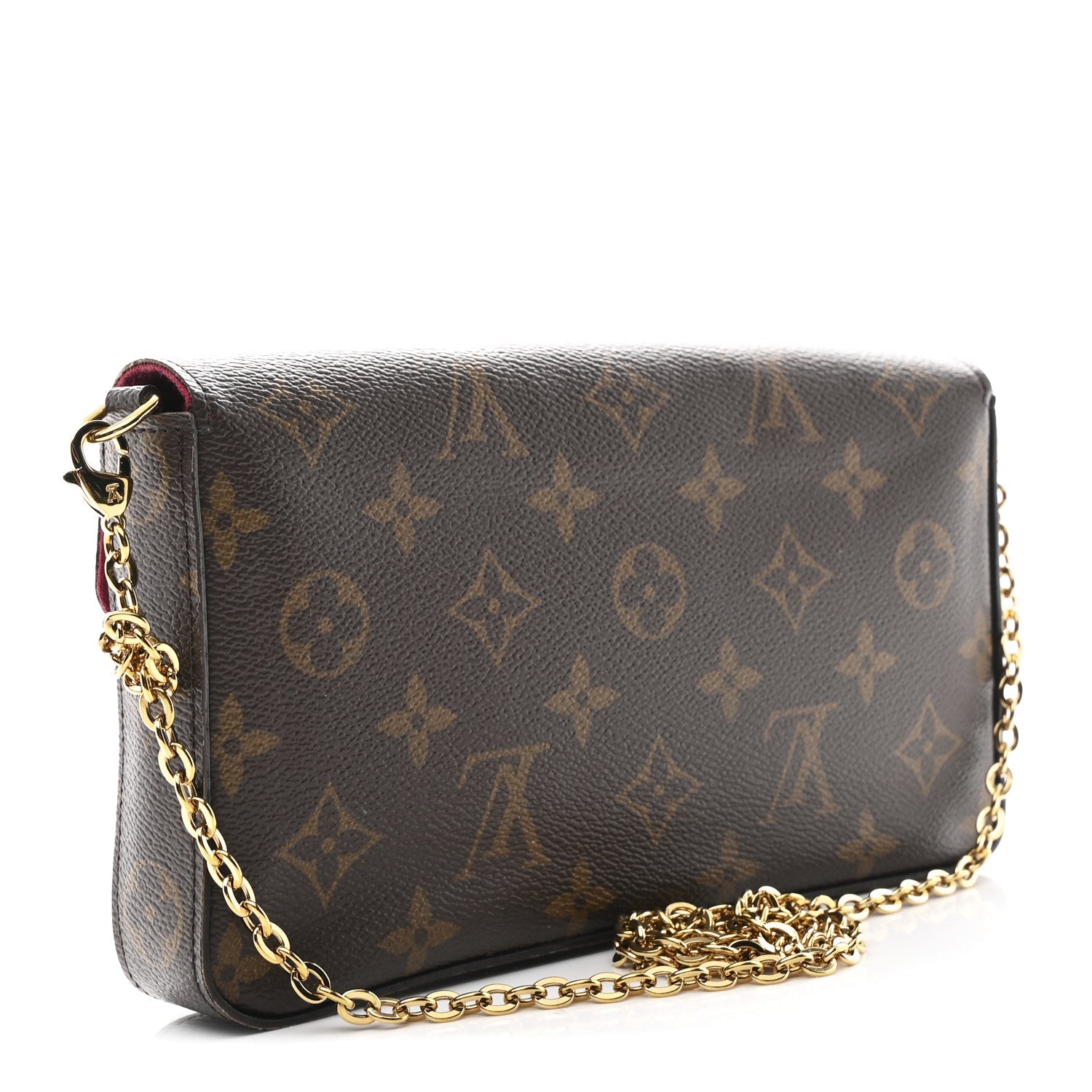 Monogram Pochette Felicie Chain Wallet Fuchsia