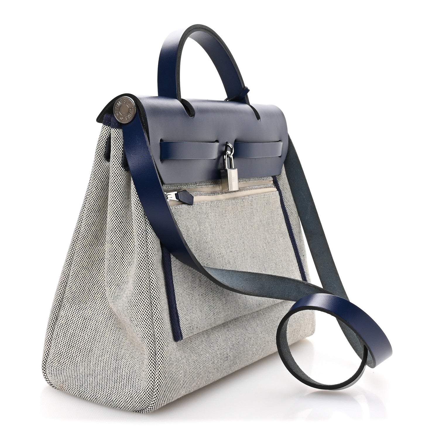 Vache Hunter Toile H Brides de Gala Herbag Zip Retourne 31 PM Bleu De France Ecru Saphir