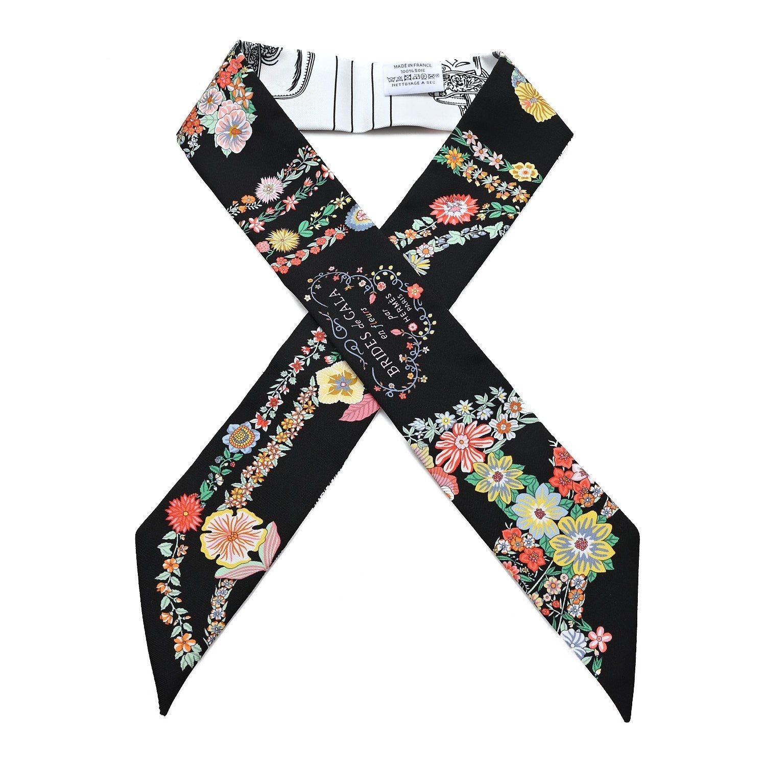 Silk Brides de Gala en Fleurs Twilly Black Multicolor White