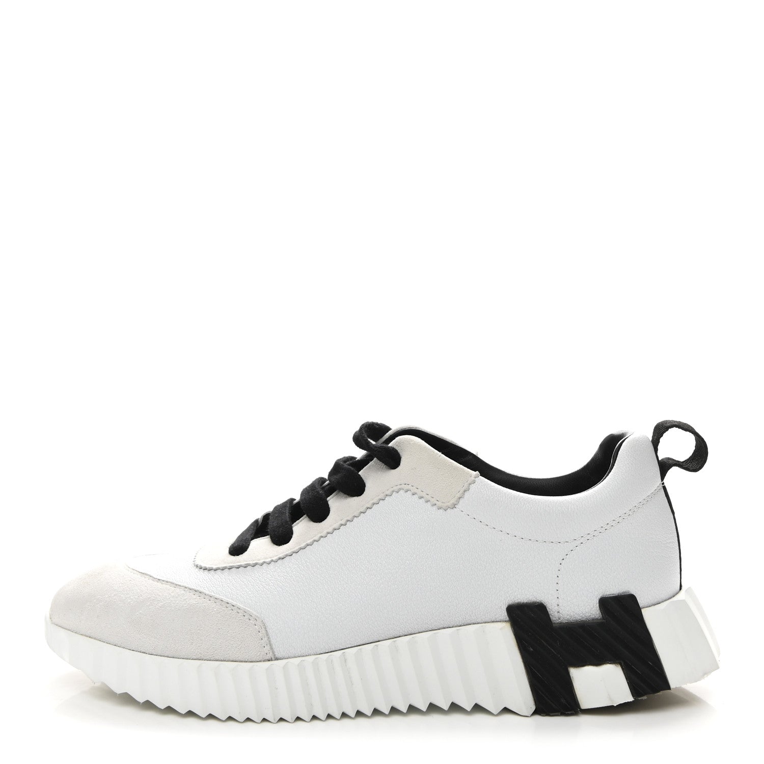 Sport Goatskin Suede Goatskin Bouncing Sneakers 37 White Black