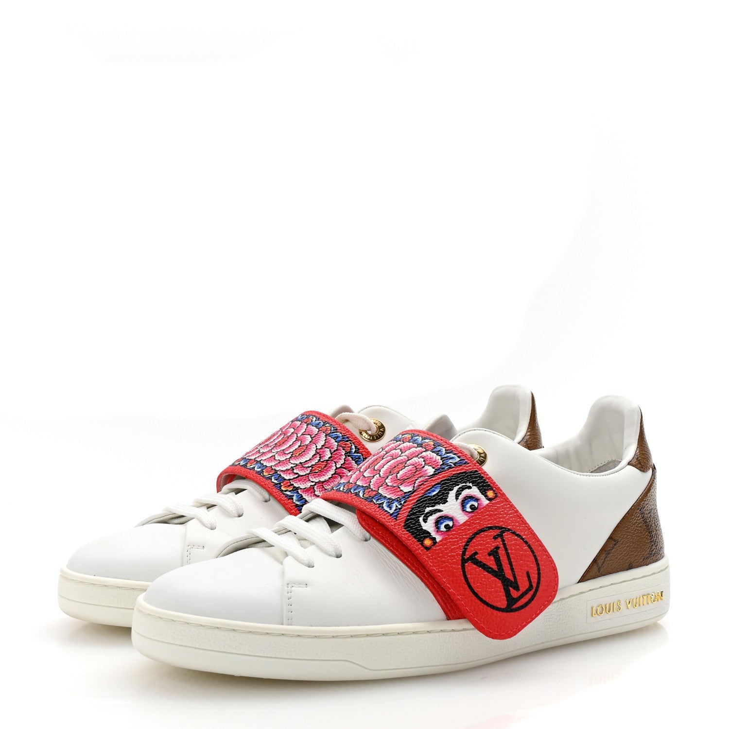 Calfskin Reverse Monogram Kabuki Low Top Sneakers 37 White