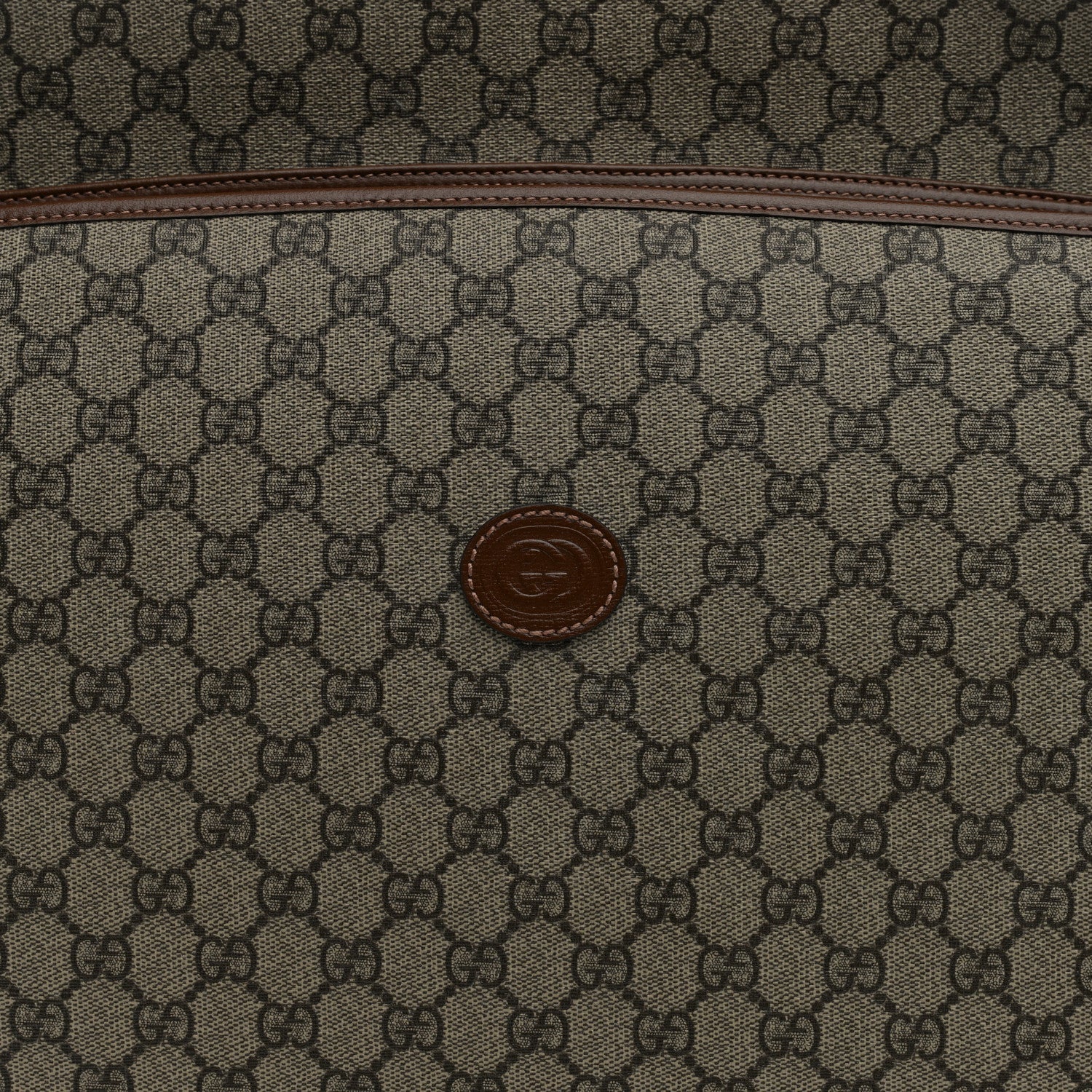 GG Supreme Monogram Azalea Calfskin Retro Interlocking G Hanger Garment Bag Beige Ebony Brown Sugar